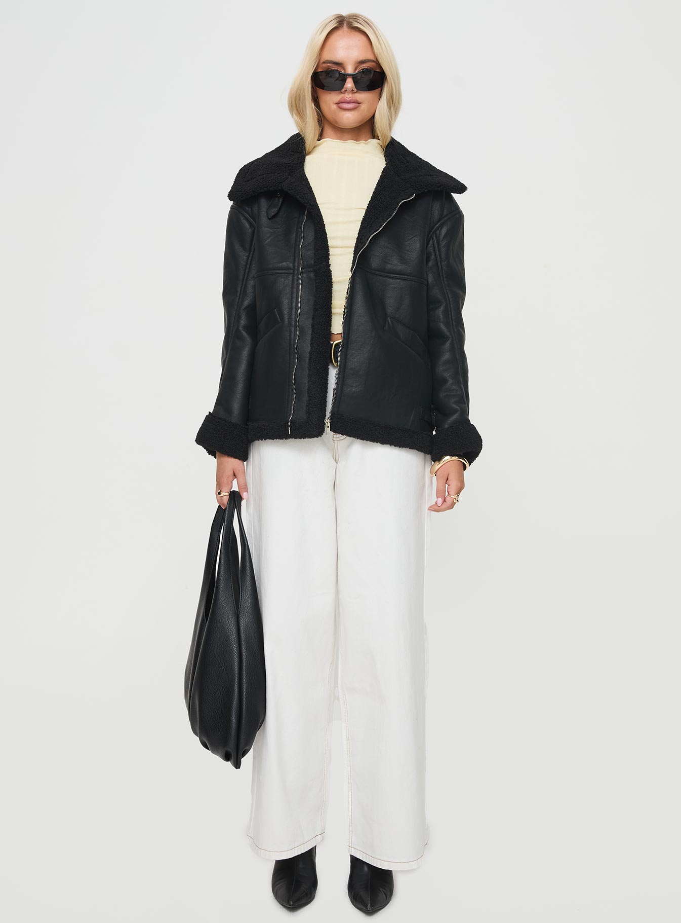 Jadu Shearling Jacket Black - Image 7
