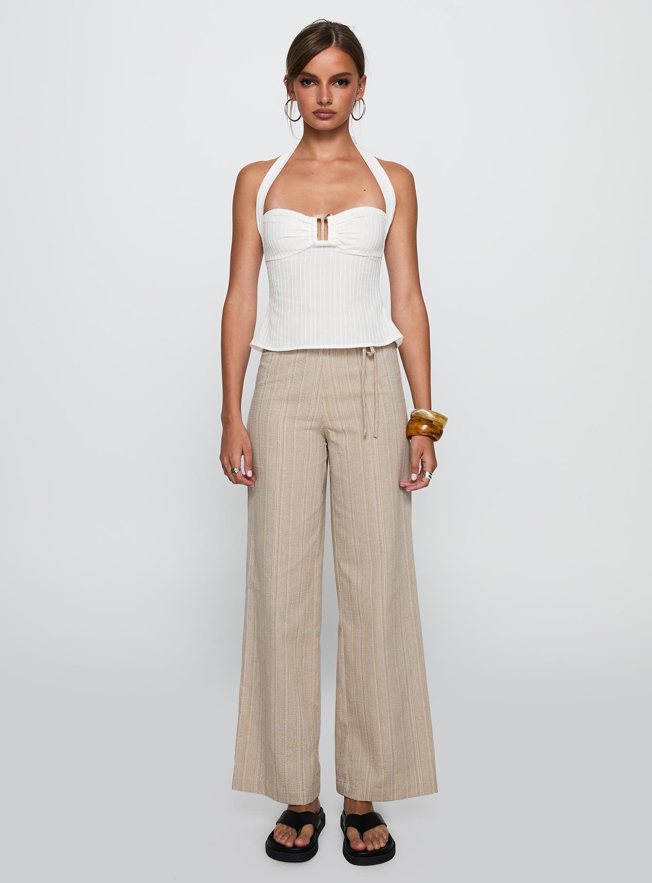 Rush Hours Tie Up Pants Beige - Image 7