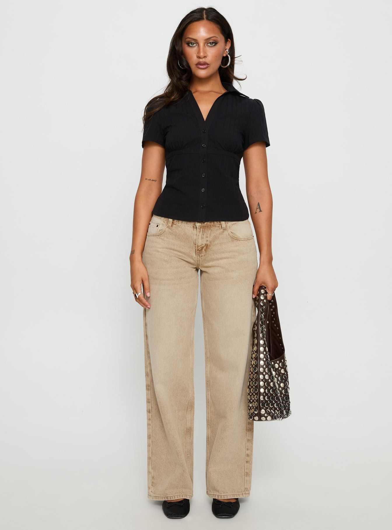What A Show Button Up Top Black - Image 7