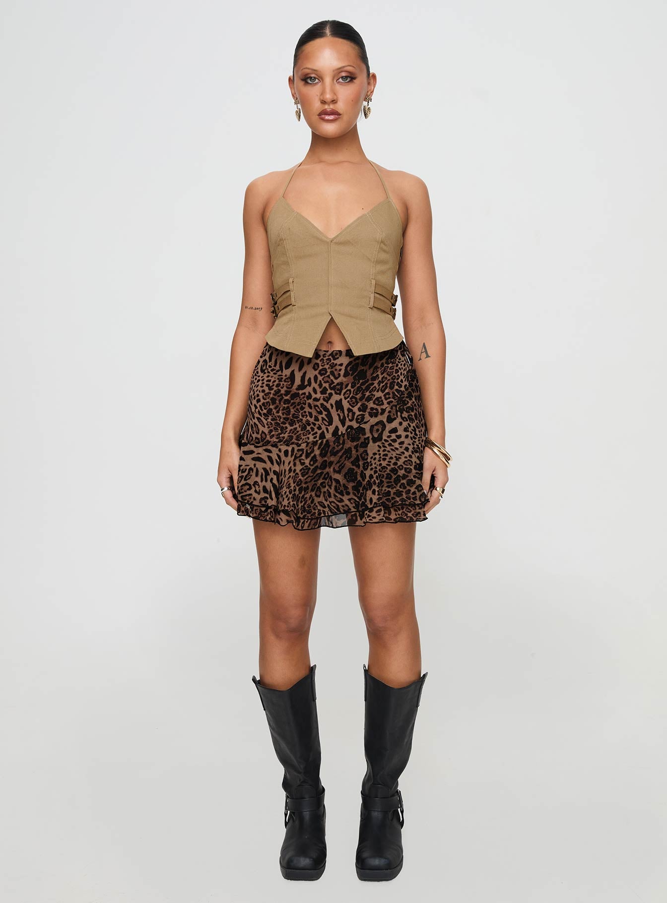 Luned Mini Skirt Leopard Petite - Image 6