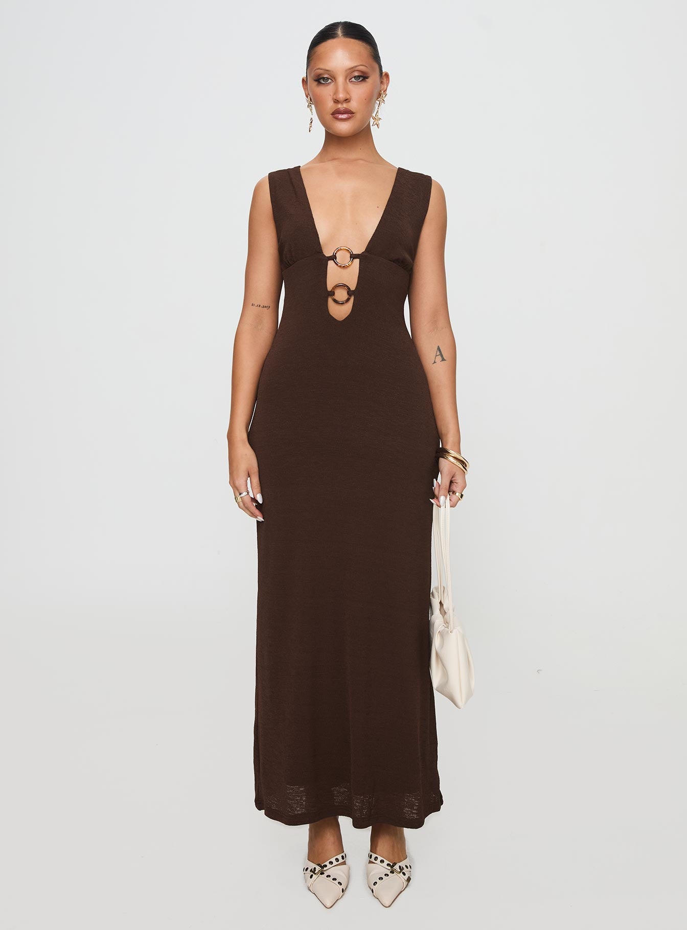 Steward Maxi Dress Chocolate Petite - Image 6
