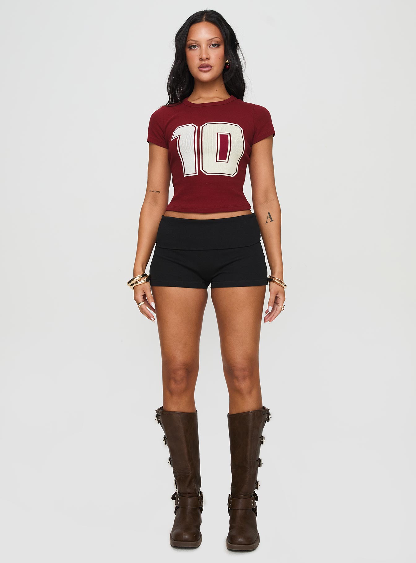 Baseline Low Rise Rib Shorts Black - Image 7