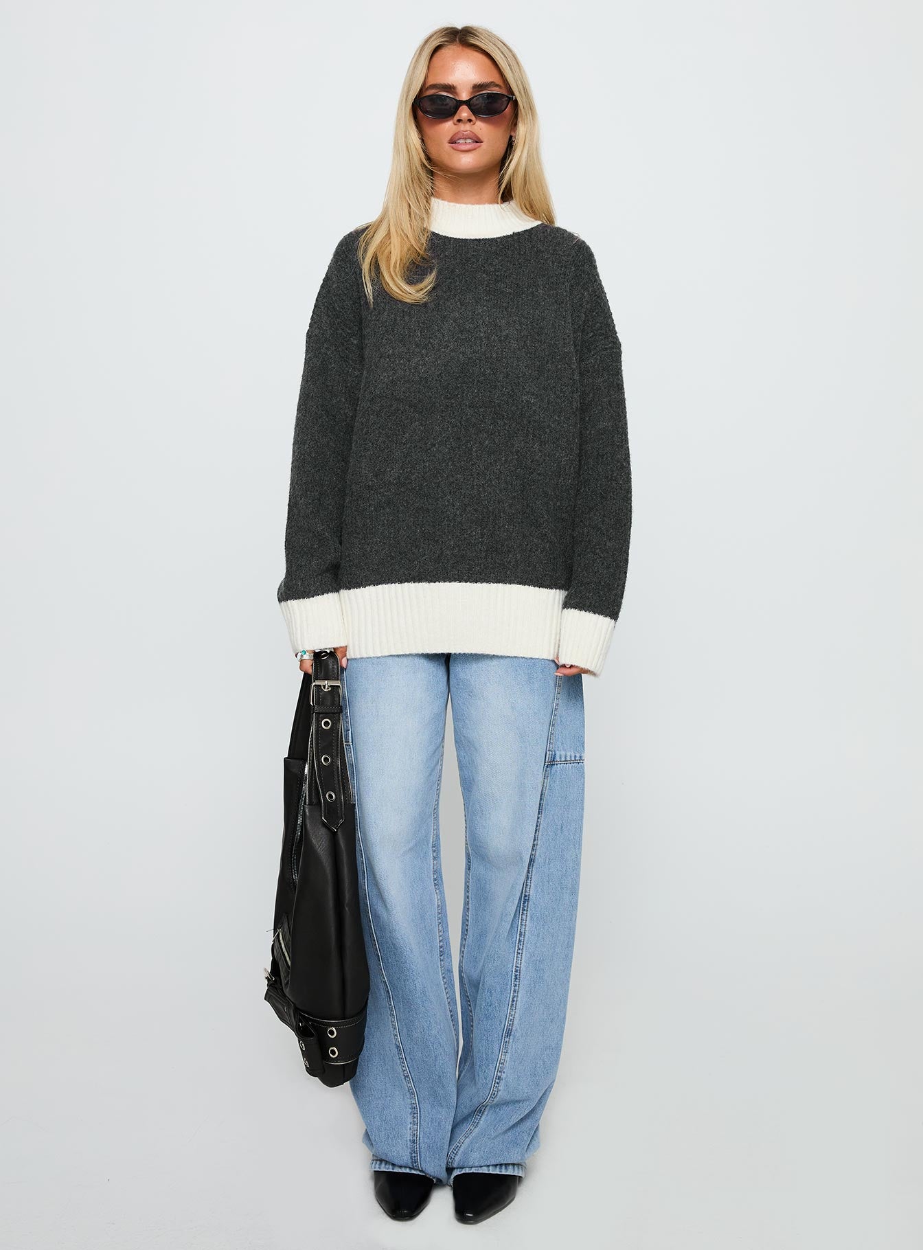 Broken Hearts Club Knit Sweater Grey - Image 7