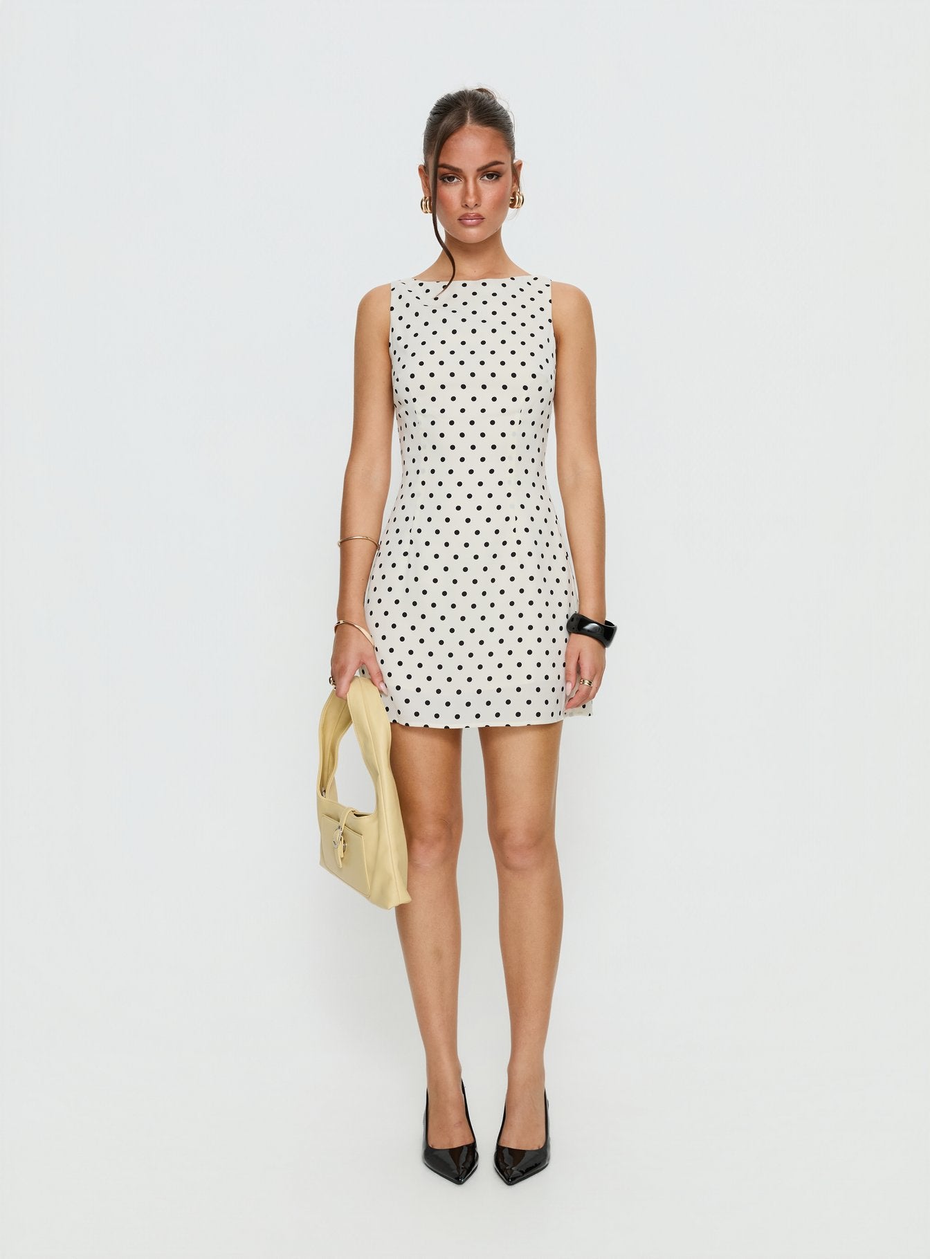 Kherin Boat Neck Romper Cream Polka - Image 7