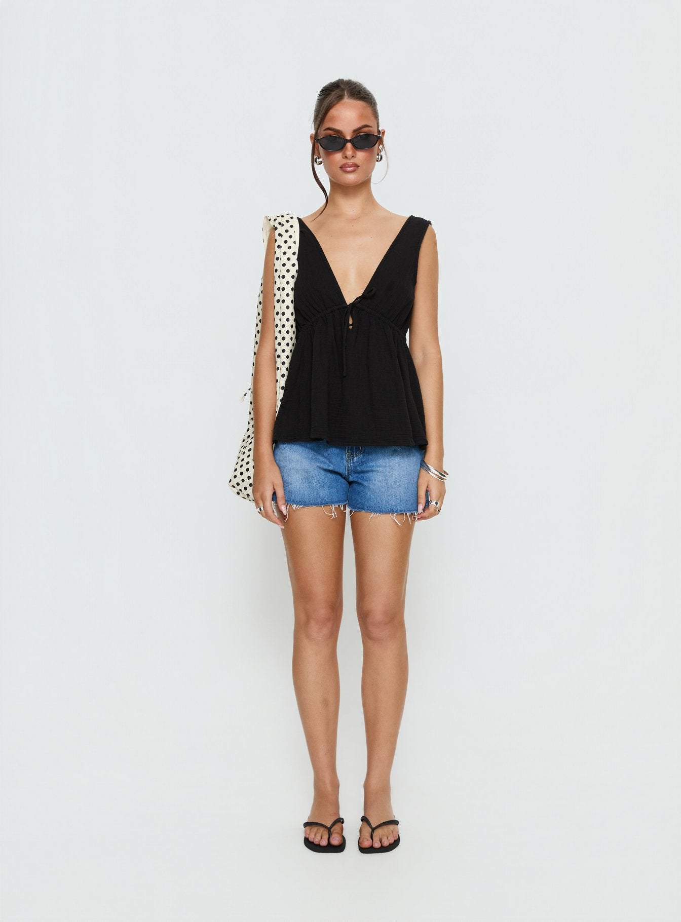 Dianna Babydoll Cami Top Black - Image 7