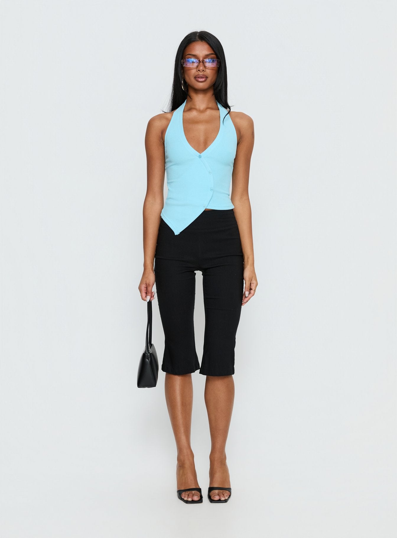 Avrilla Wrap Knit Top Blue - Image 7