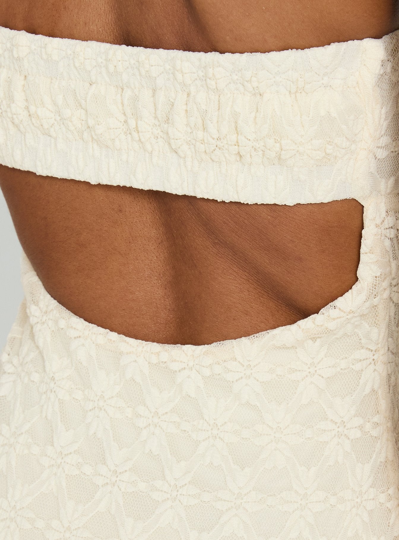 Aryela Strapless Textured Maxi Dress Cream - Image 7