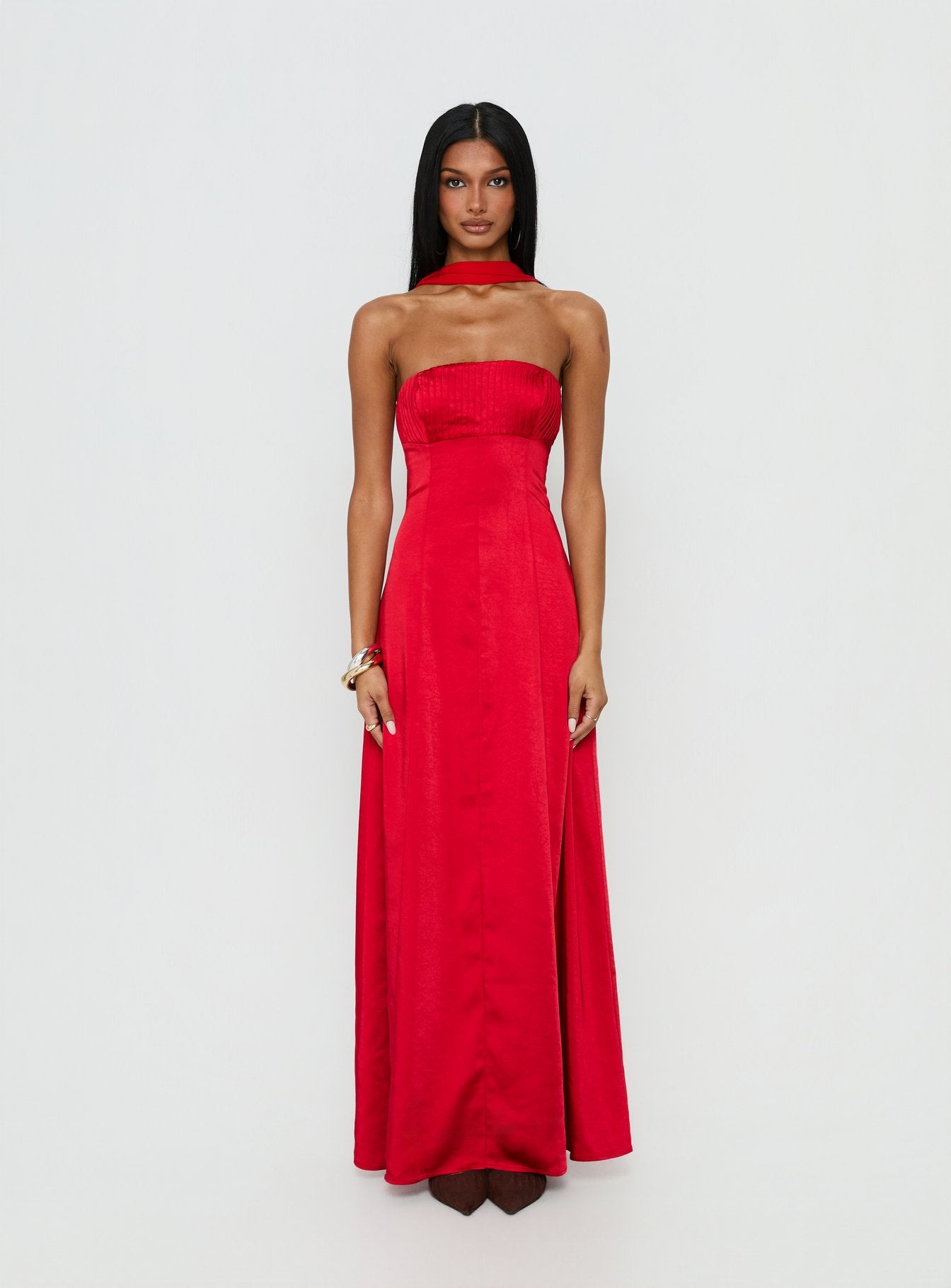 Masterpiece Strapless Maxi Dress Red - Image 7