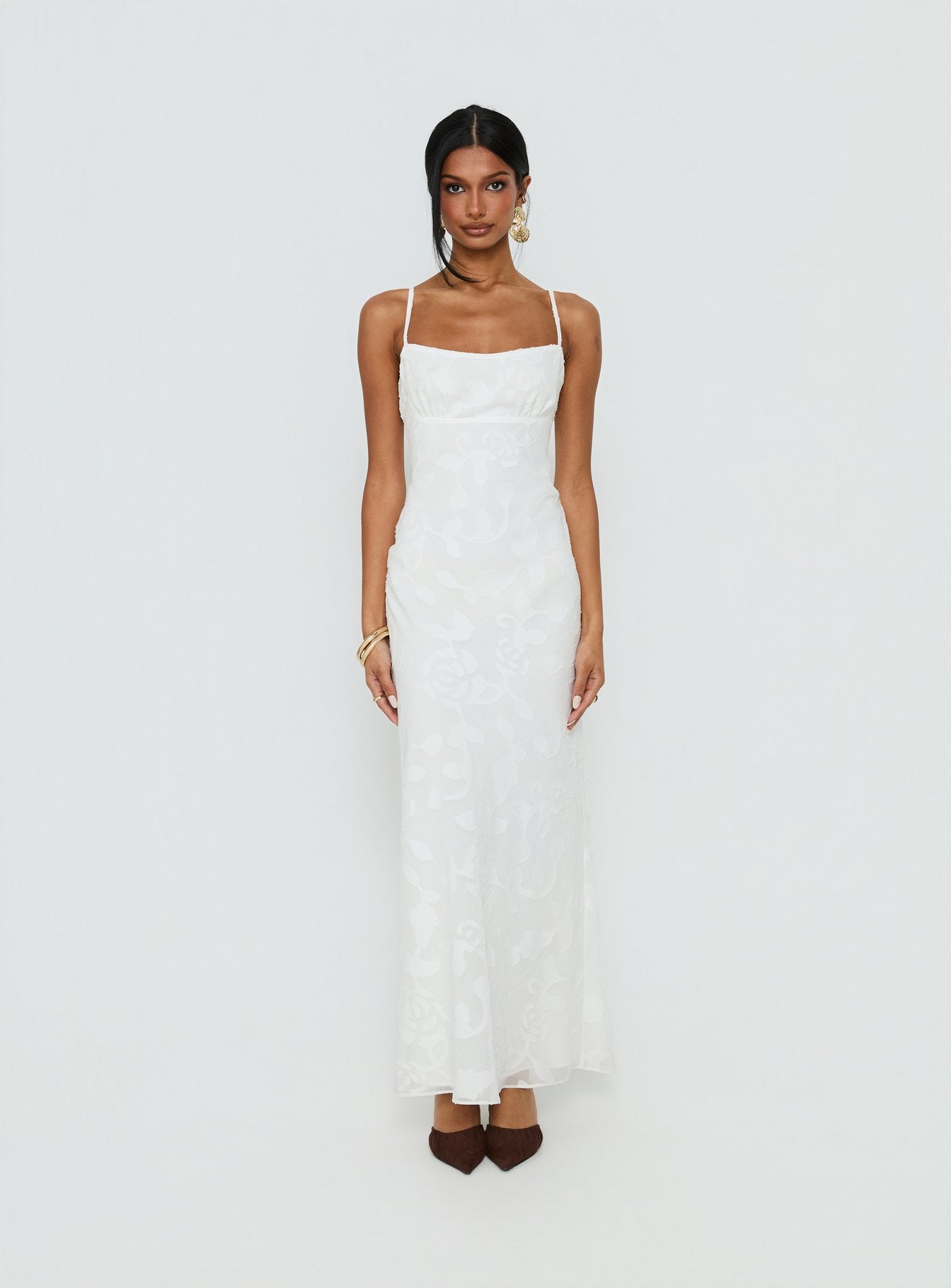 Avienna Maxi Dress White Burnout - Image 7