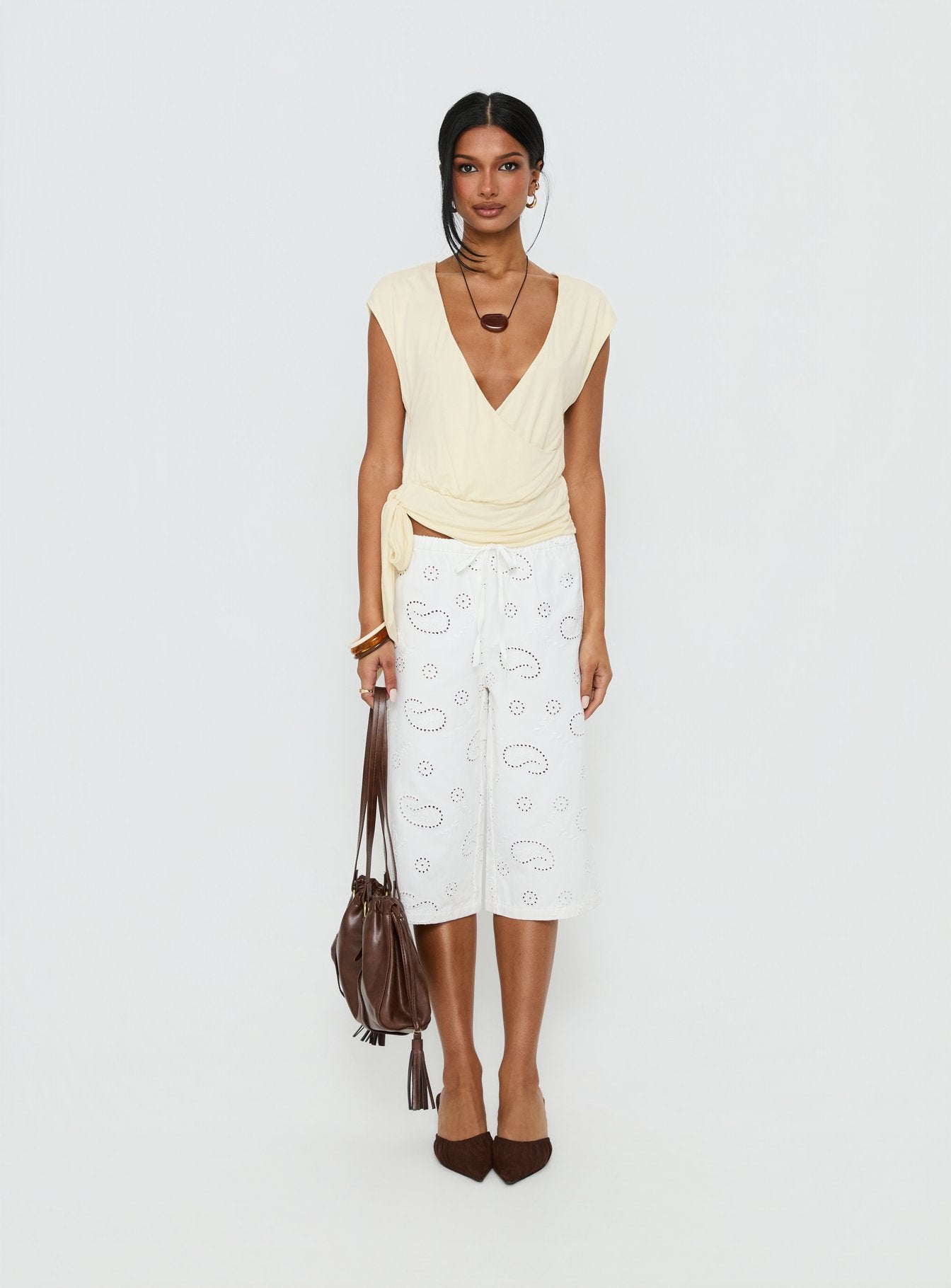 Roda Anglaise Longline Shorts White - Image 7