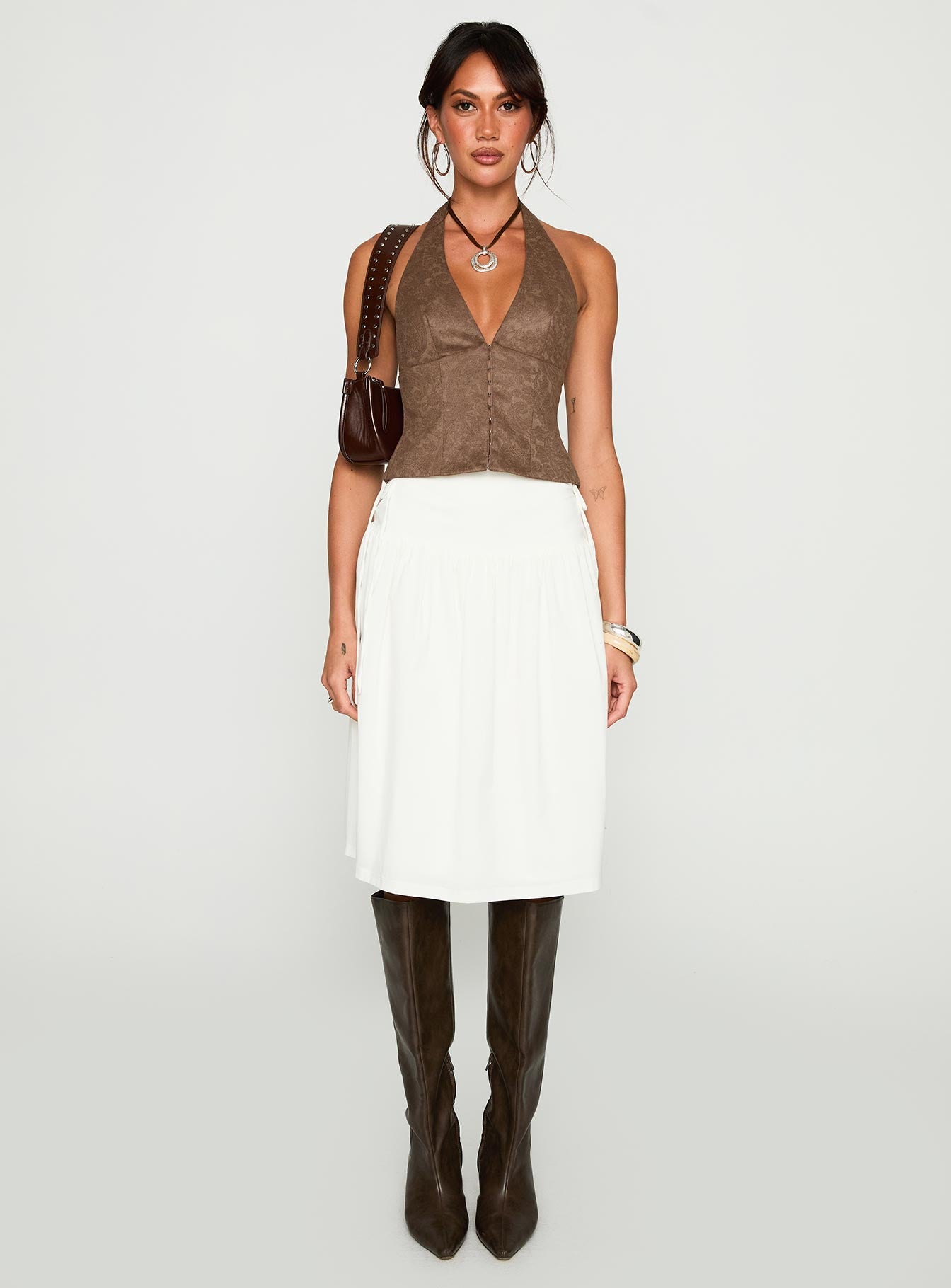 Down The Line Halter Top Brown - Image 7