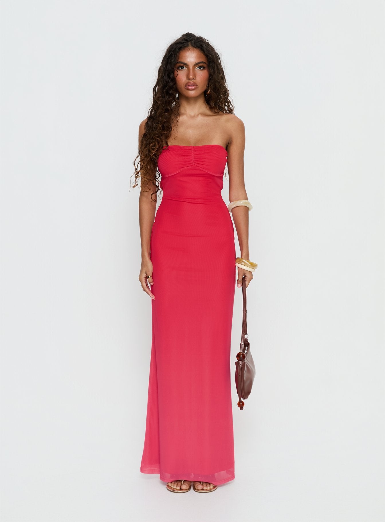 Jesemma Strapless Maxi Dress Hot Pink - Image 6