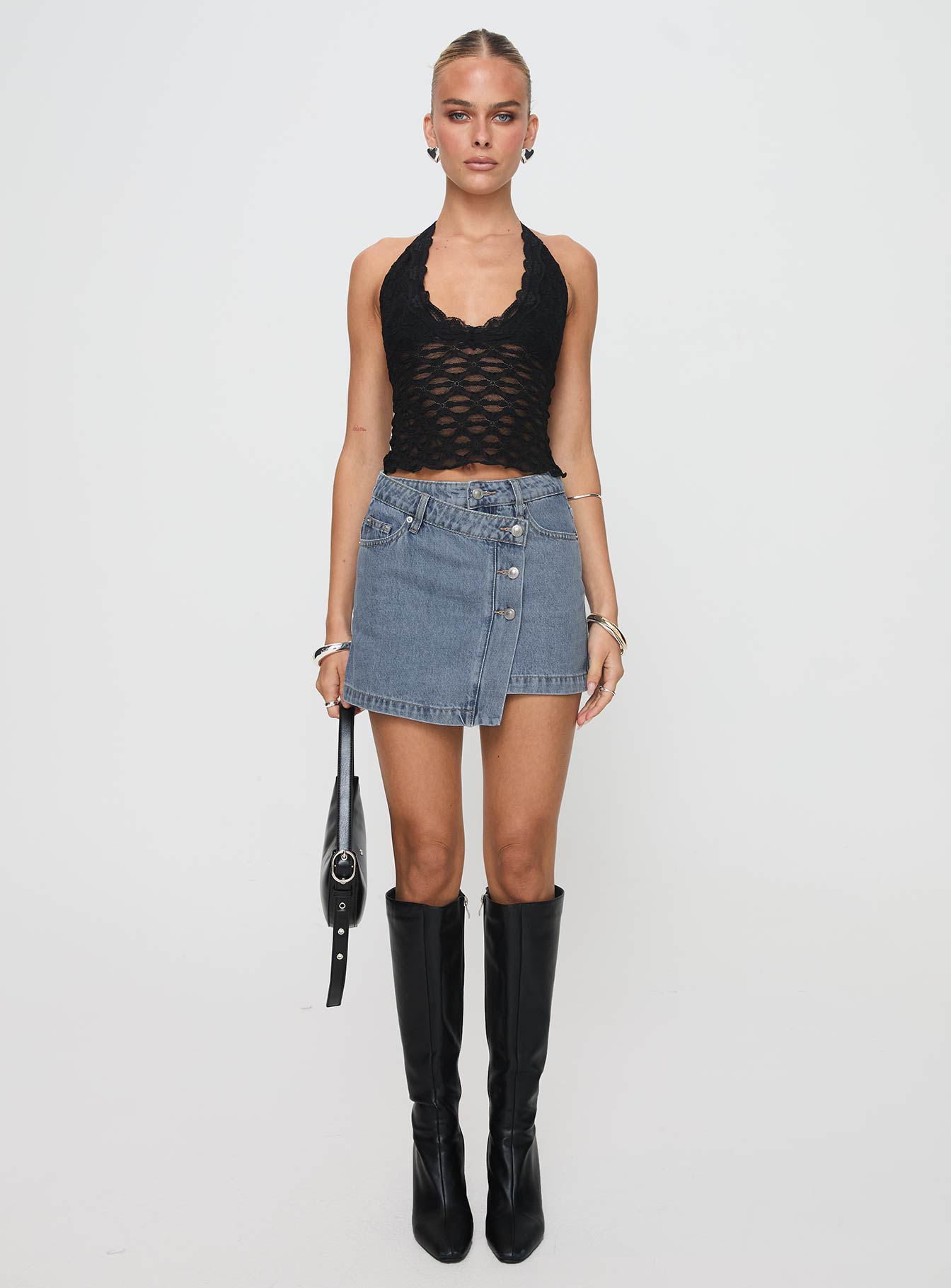 Denis Mini Denim Skirt Light Blue - Image 7