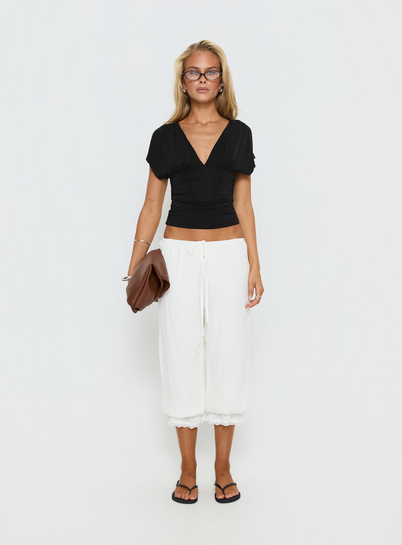Basma Bloomer Trouser Pants Rayon White - Image 7