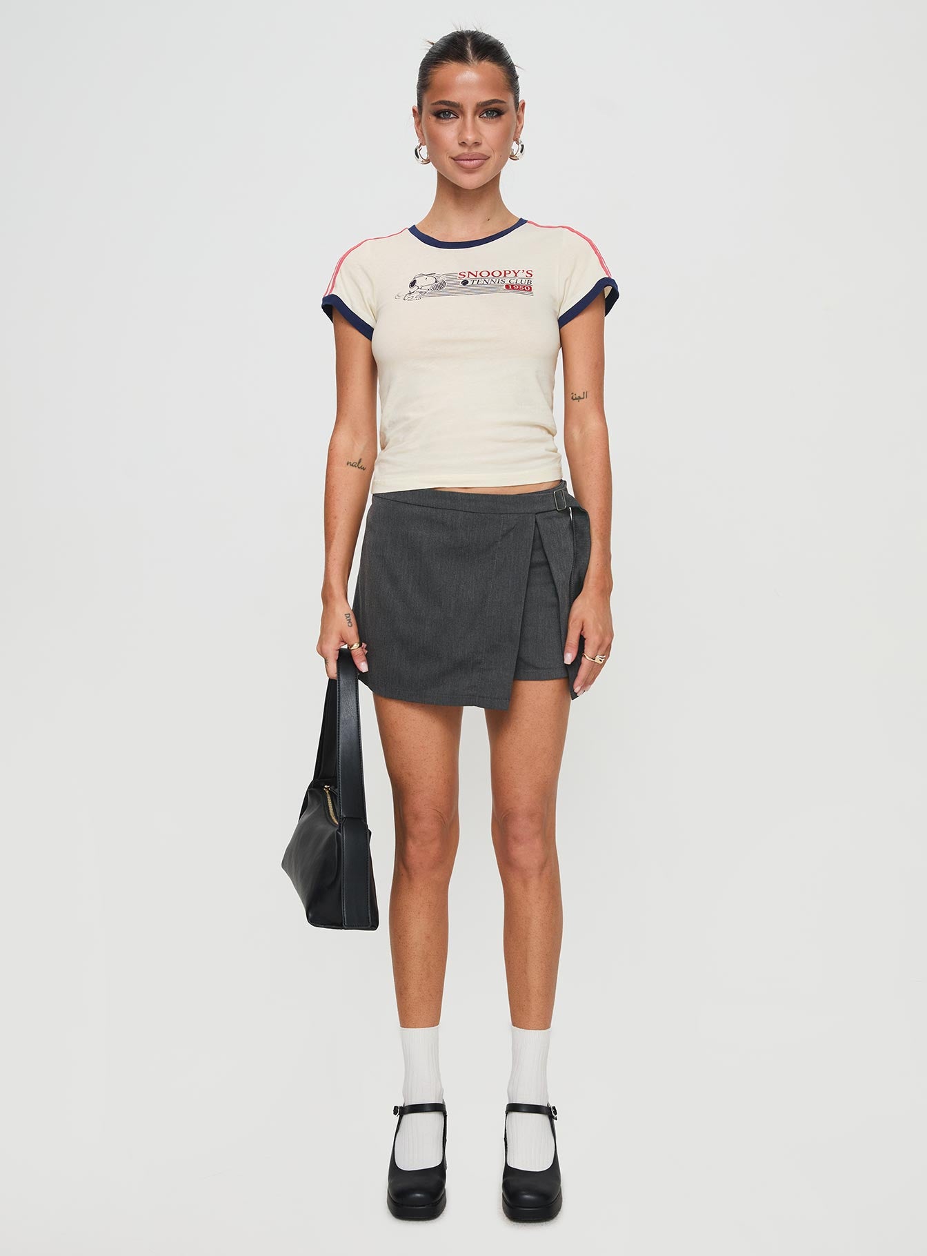 Karki Low Waist Mini Skort Charcoal - Image 7