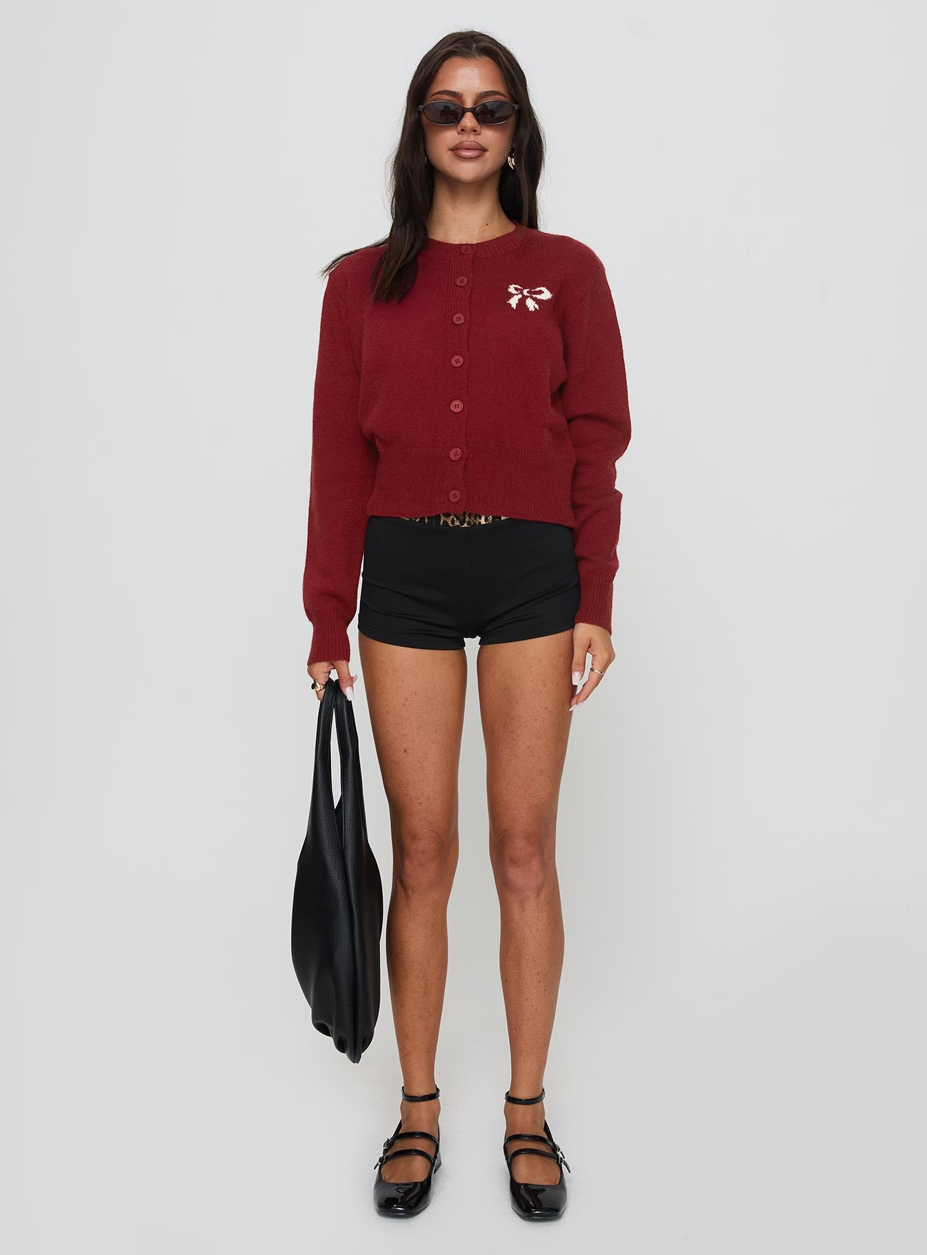 With A Bow Cardigan Red - Image 7