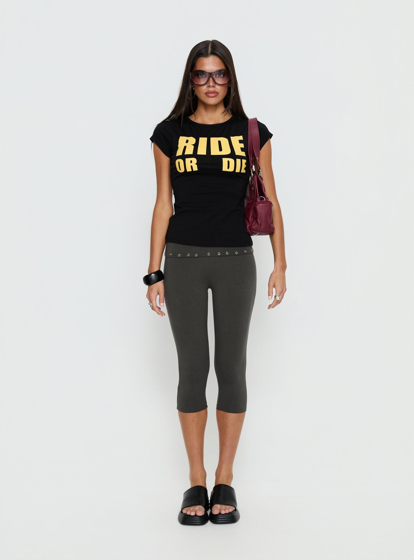 Ride Or Die Graphic Top Black / Yellow - Image 7