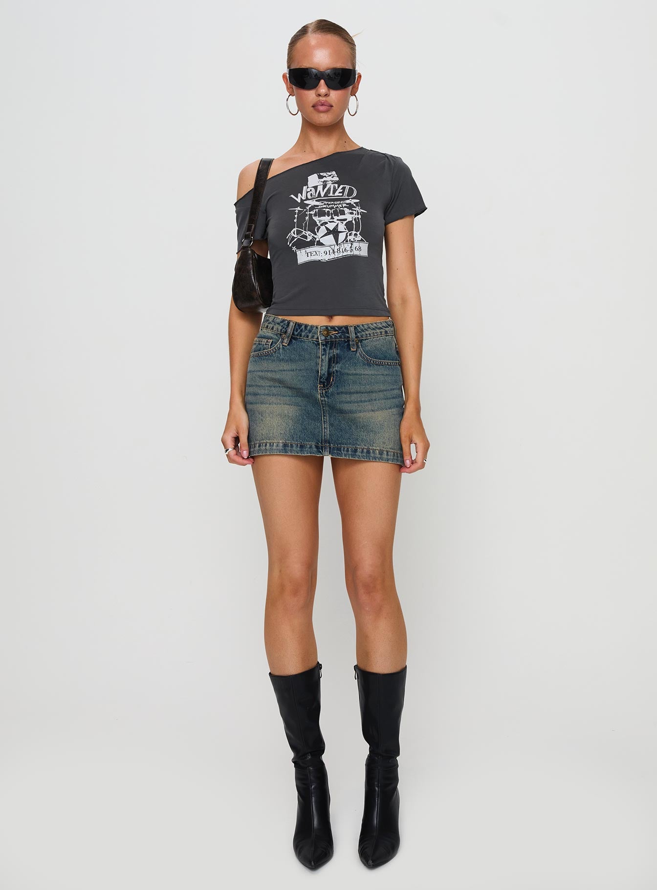 Ribbon Stamp Mini Skirt Antique Wash - Image 7