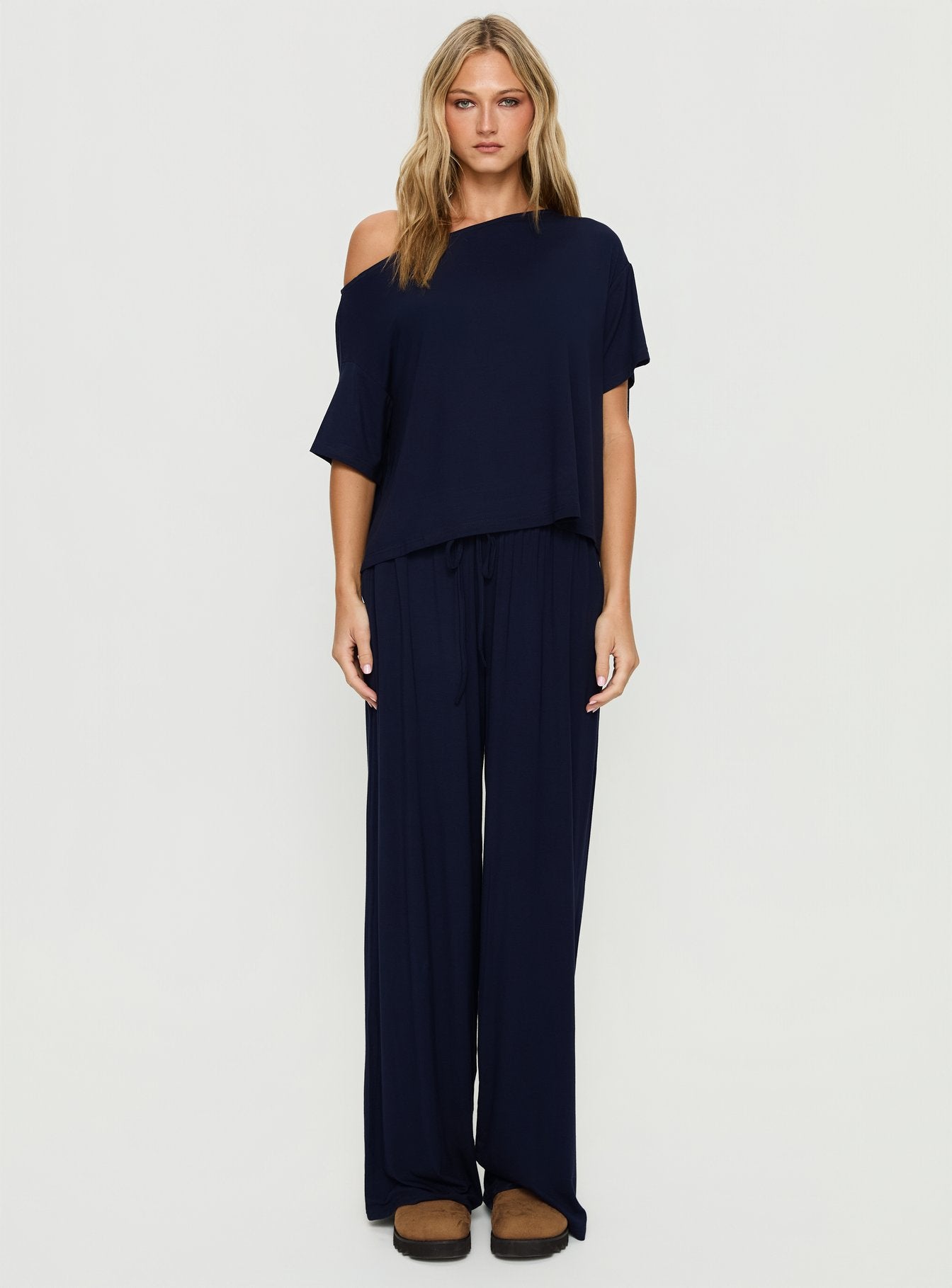 Cozy Hour Sleep Relaxed Pants Navy - Image 7