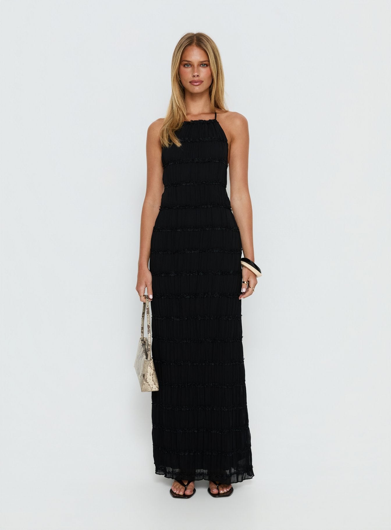 Klarissa Halter Maxi Dress Black - Image 7