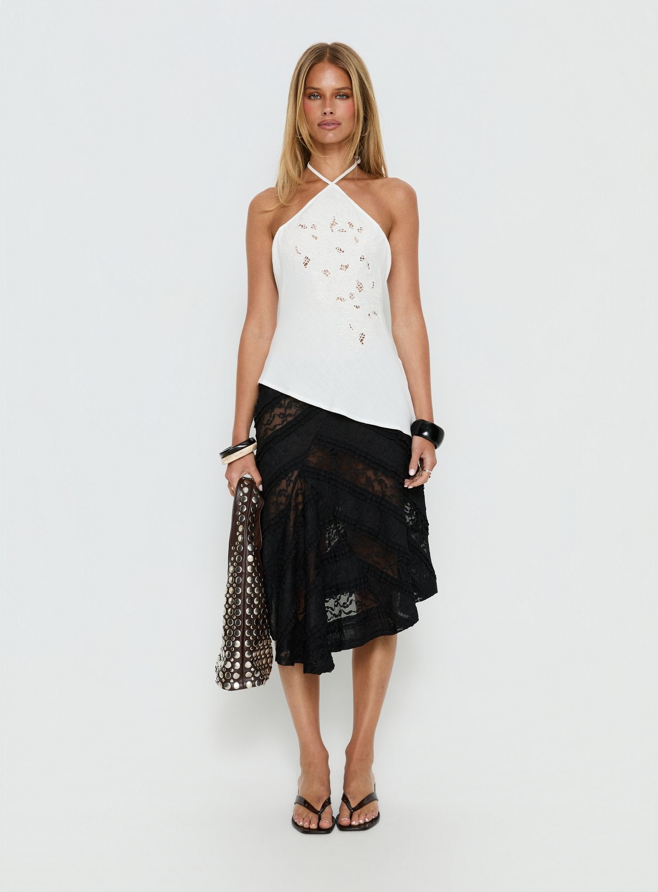 Bonanza Asymmetrical Halter Top White - Image 7