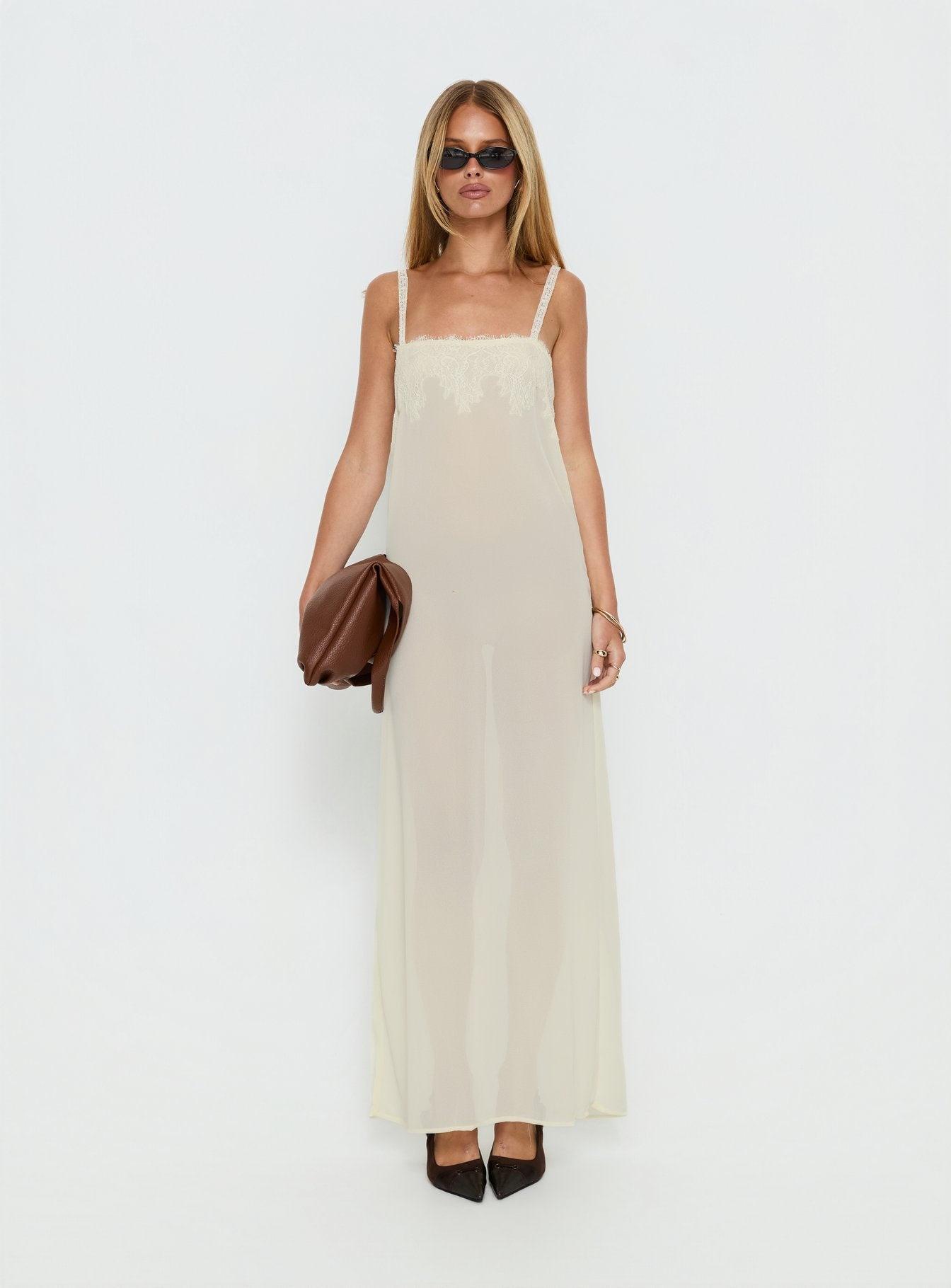 Glacial Sheer Maxi Dress Butter - Image 7