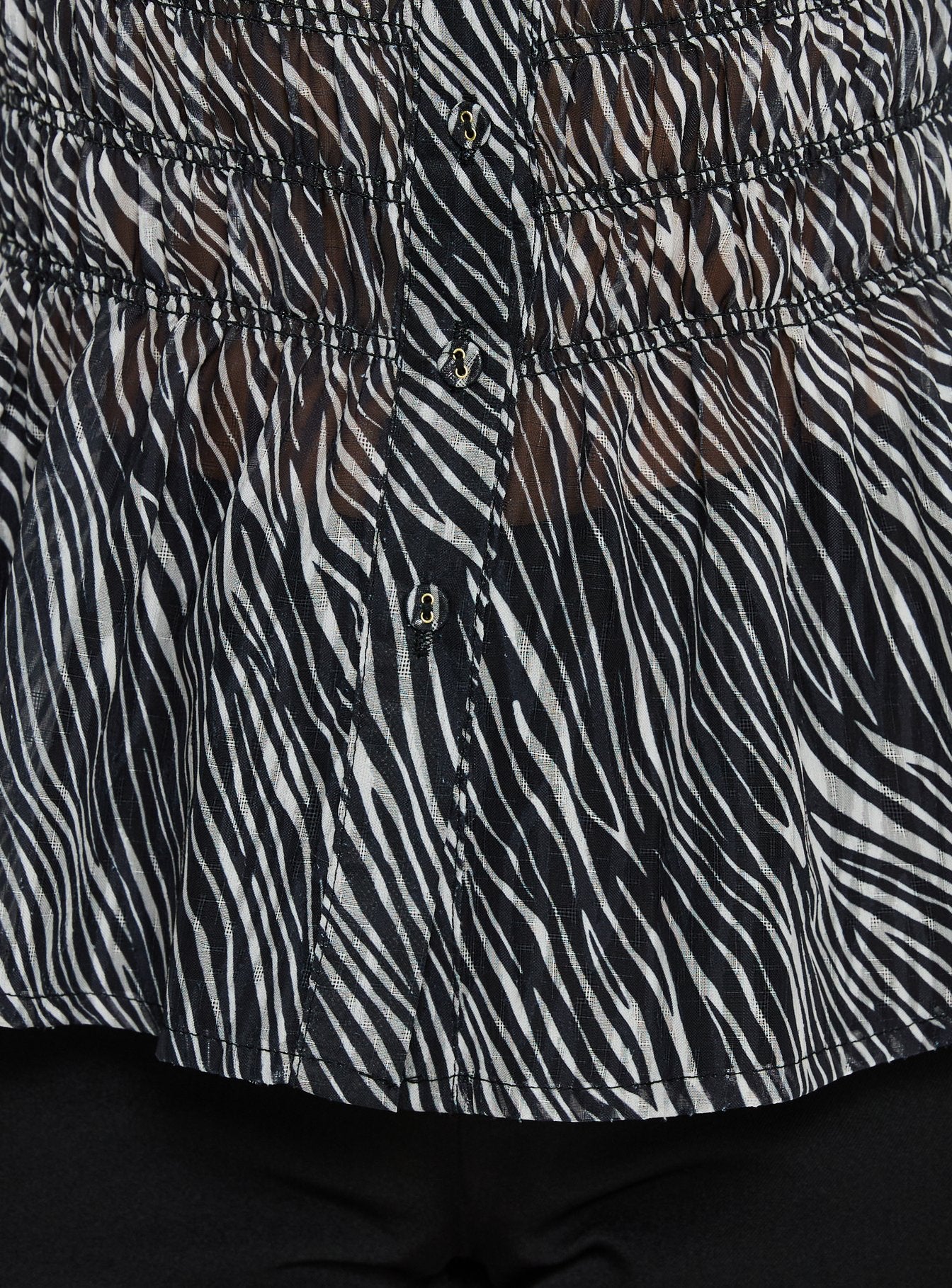 Bexlee Collared Chiffon Ruched Top Animal - Image 7