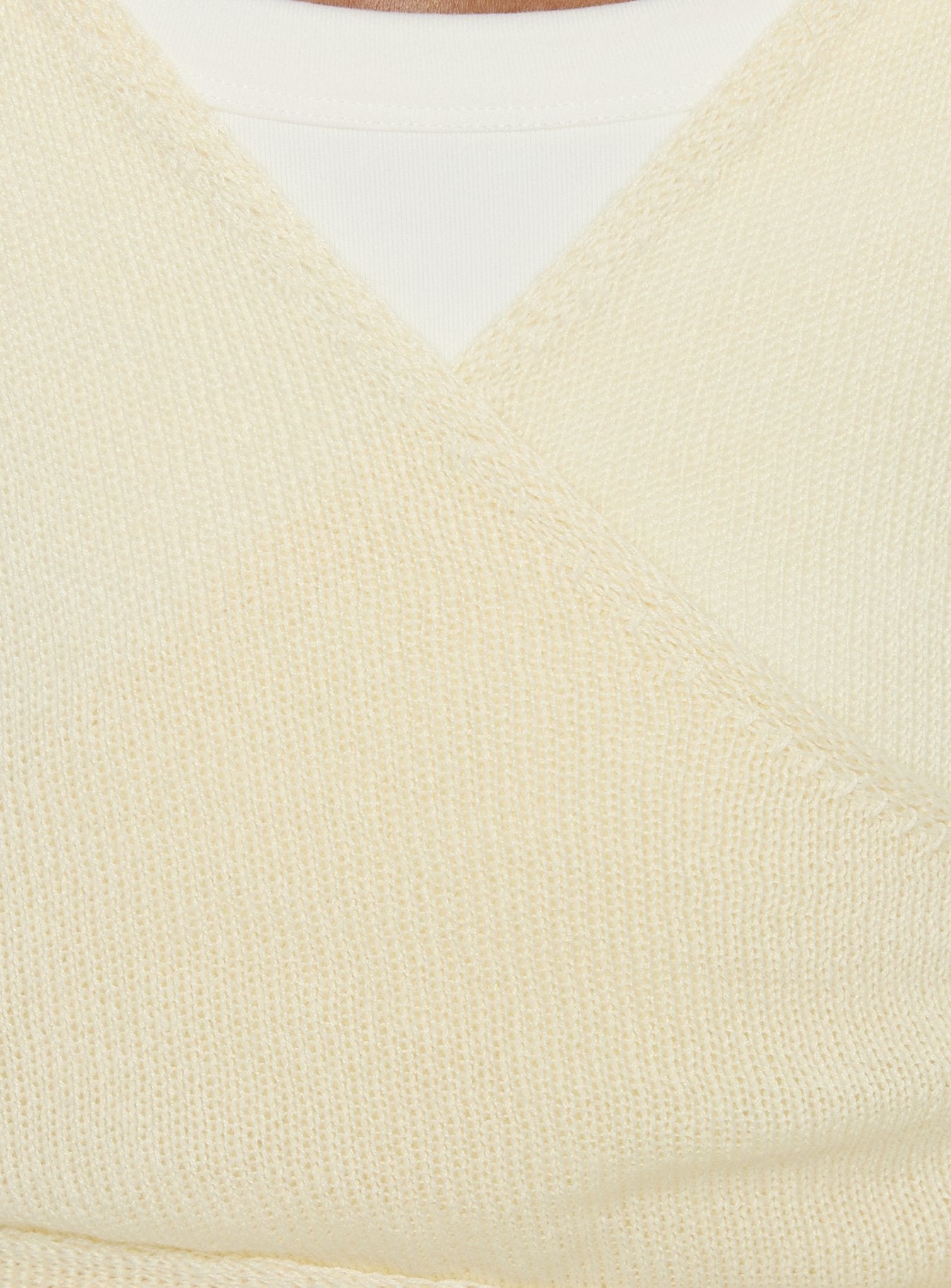 Tonee Sheer Wrap Knit Cardigan Butter Cream - Image 7
