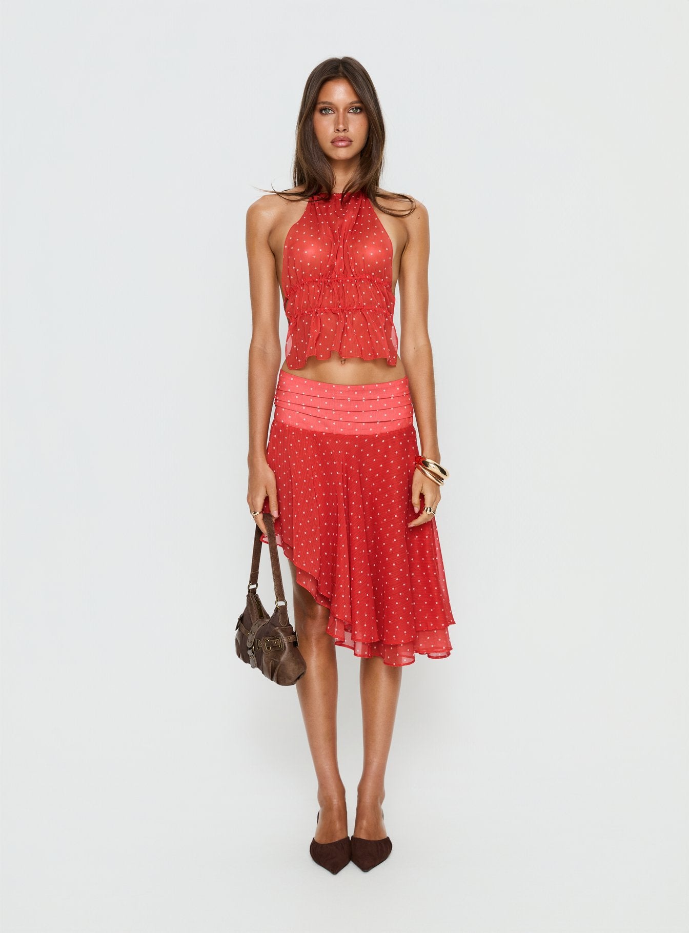 Legacy Midi Skirt Tomato Polka - Image 7