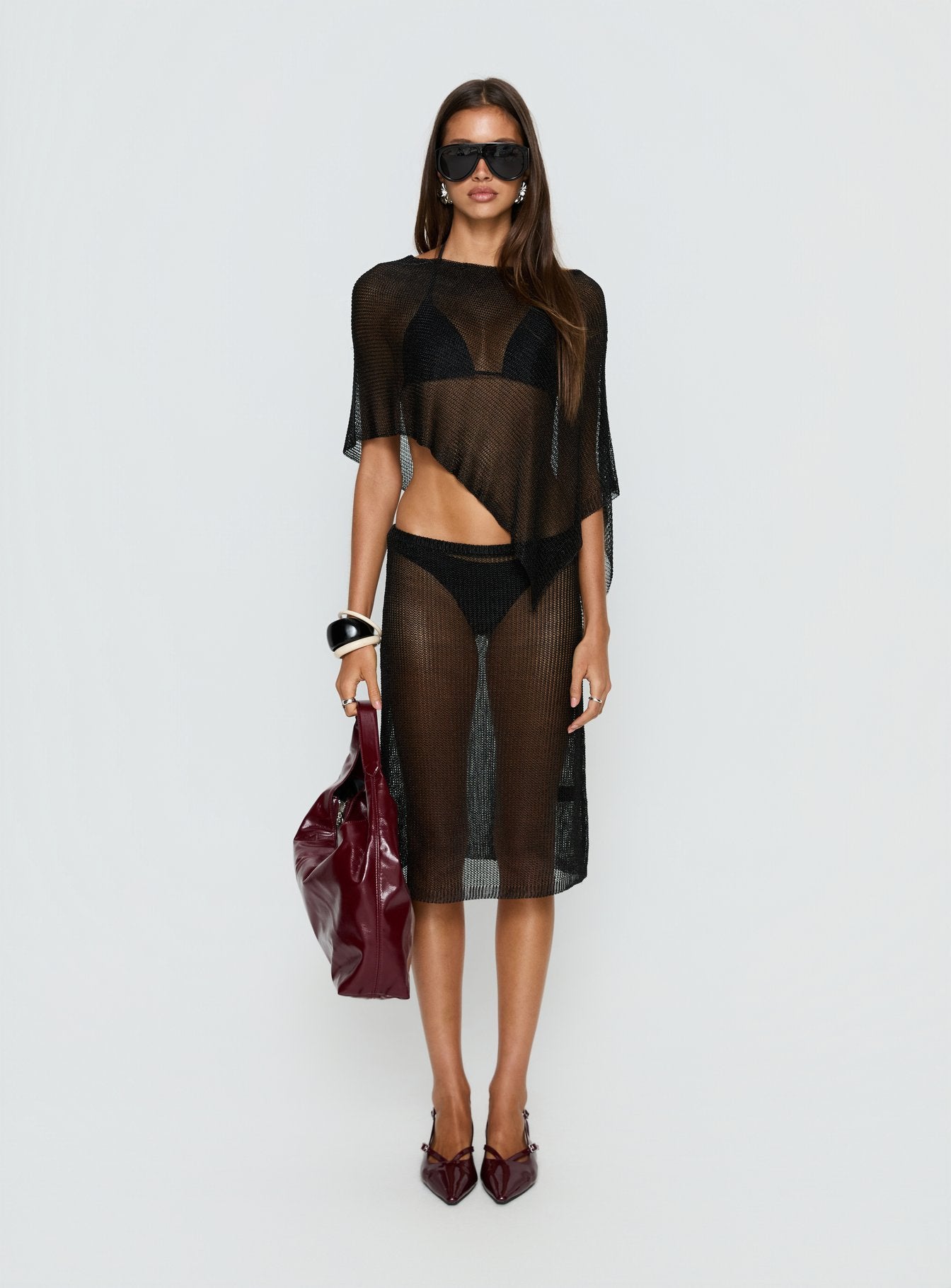 Luminous Midi Skirt Black - Image 7