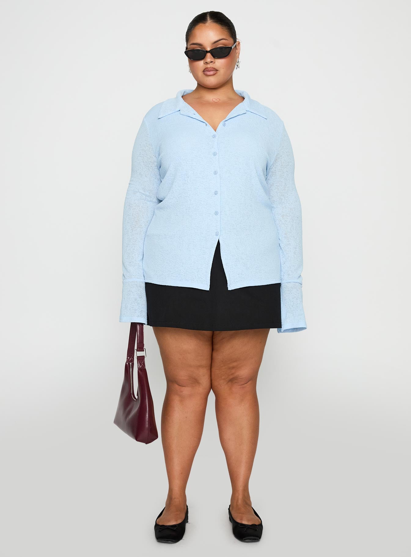 Finnean Long Sleeve Top Pale Blue Curve - Image 6