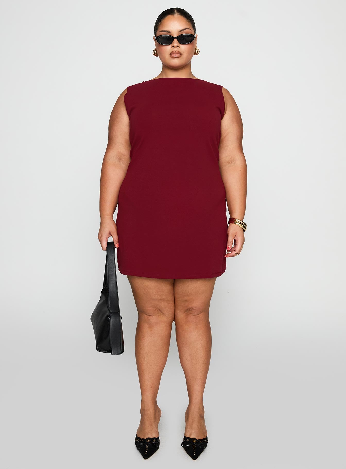 Zimmie Mini Dress Burgundy Curve - Image 7