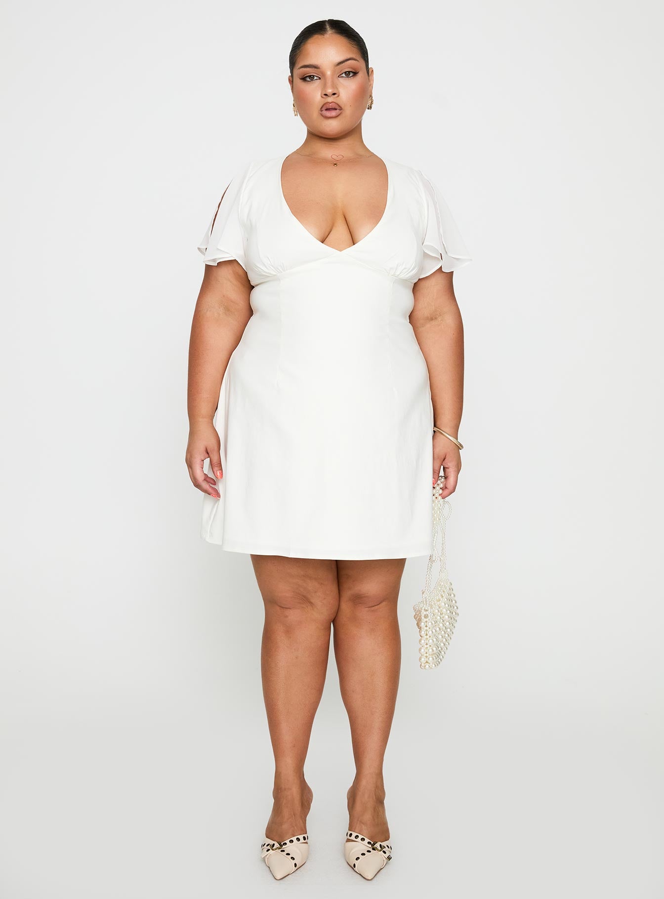 Florie Corset Mini Dress White Curve - Image 7