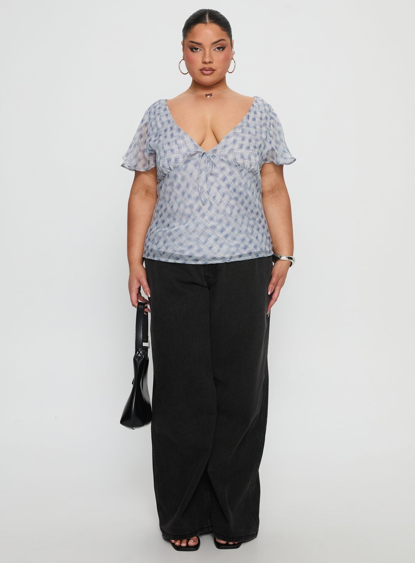 My Last Love Top Blue Check Curve - Image 6