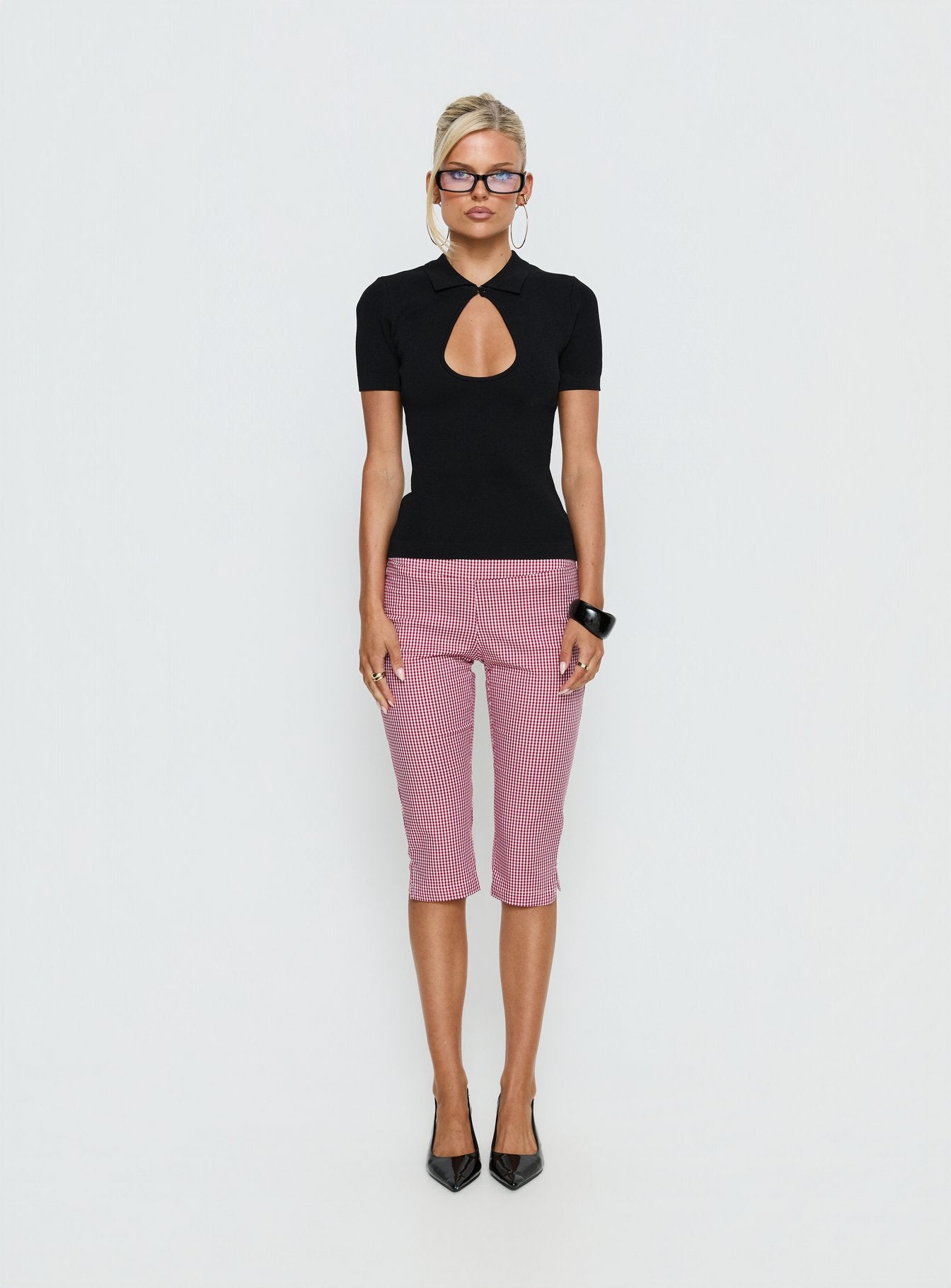 Rossie Capri Pants Red Gingham - Image 8