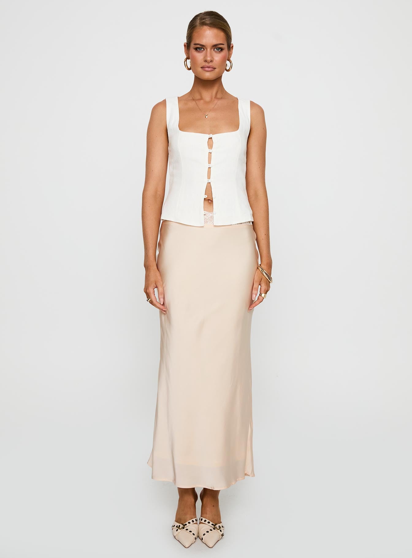 The Charmaine Maxi Skirt Cream - Image 6