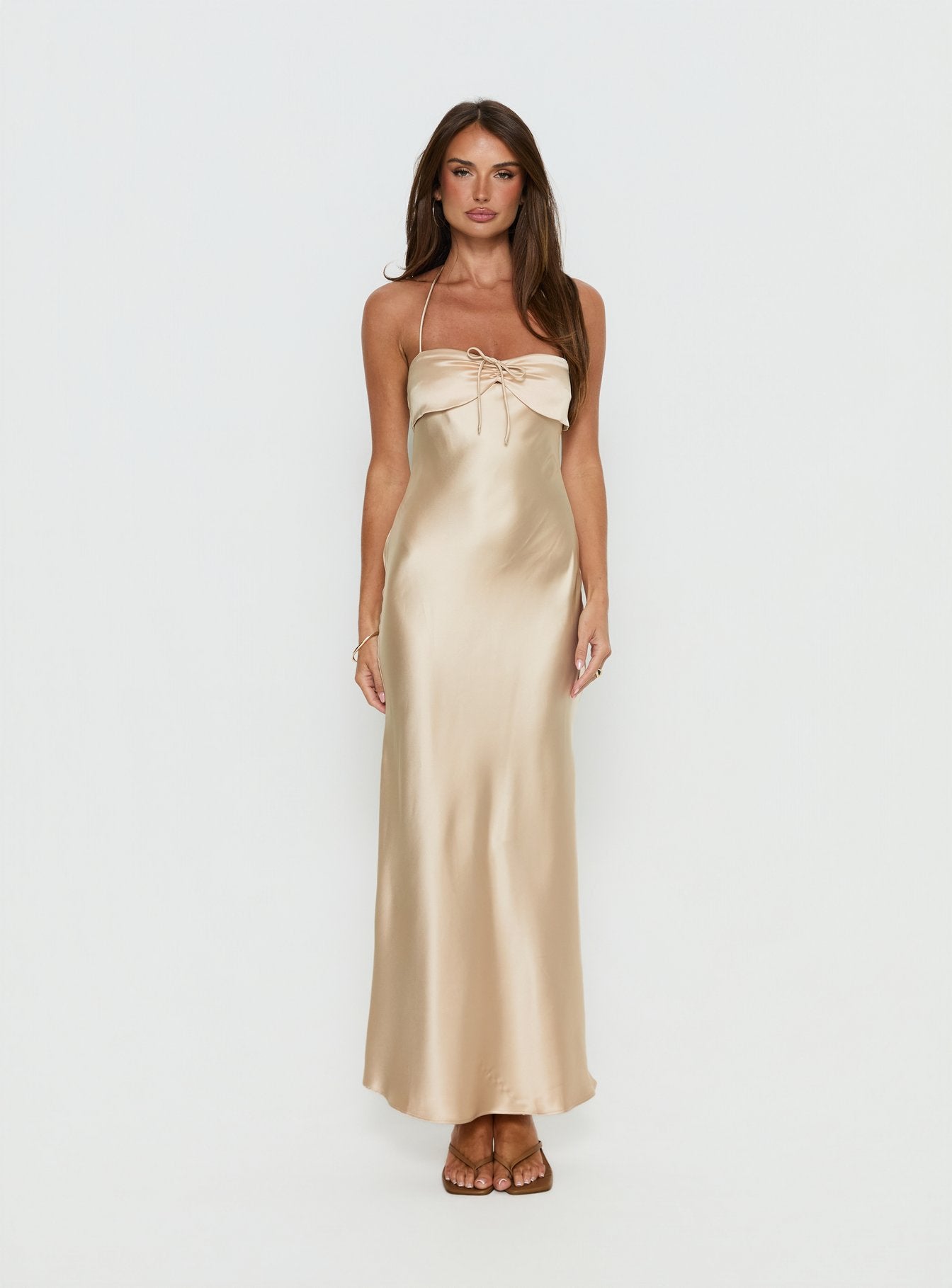 Fireproof Halter Maxi Dress Champagne - Image 7