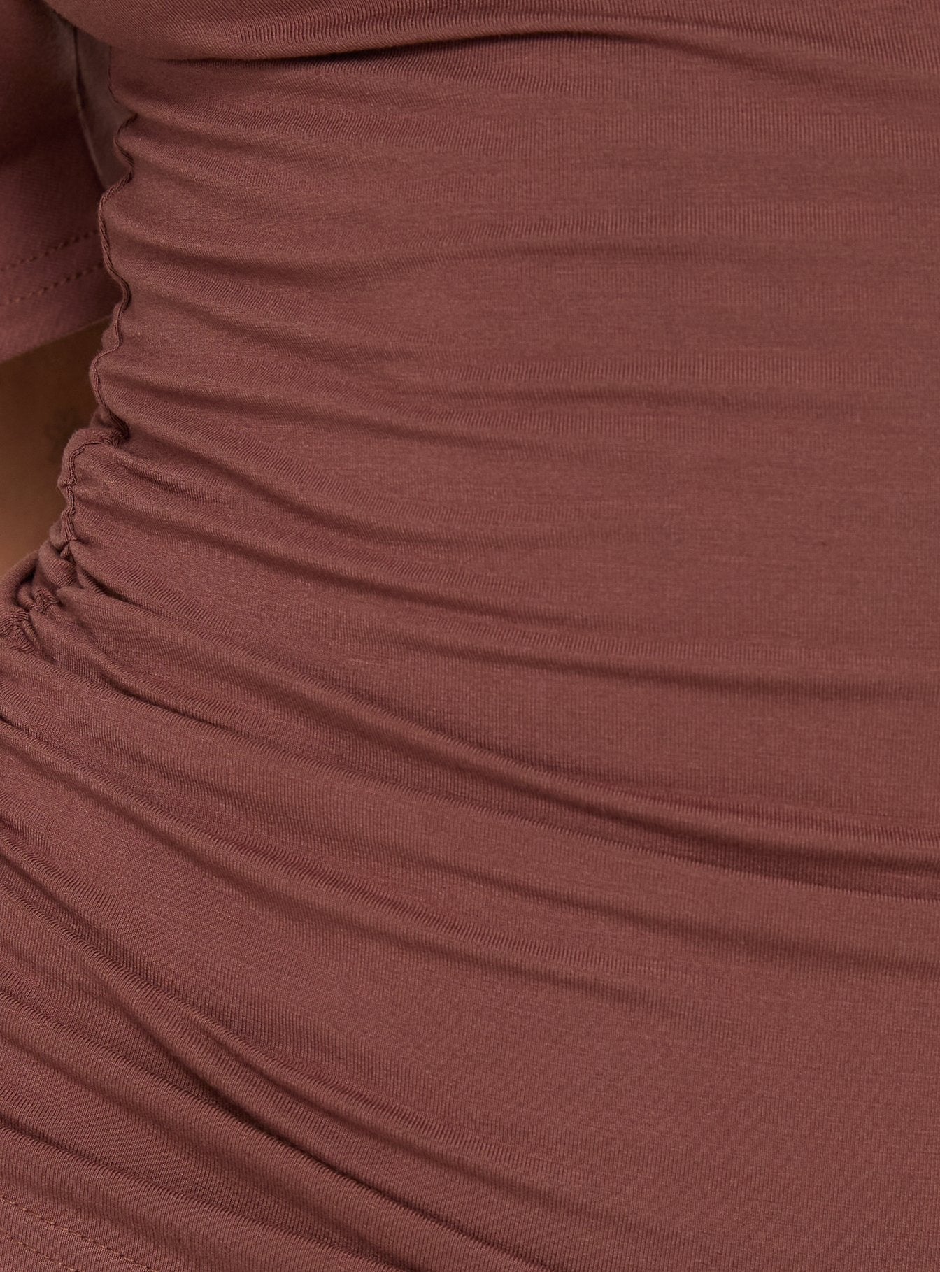 Luckiest Girl Off Shoulder Cinched Top Clay - Image 7