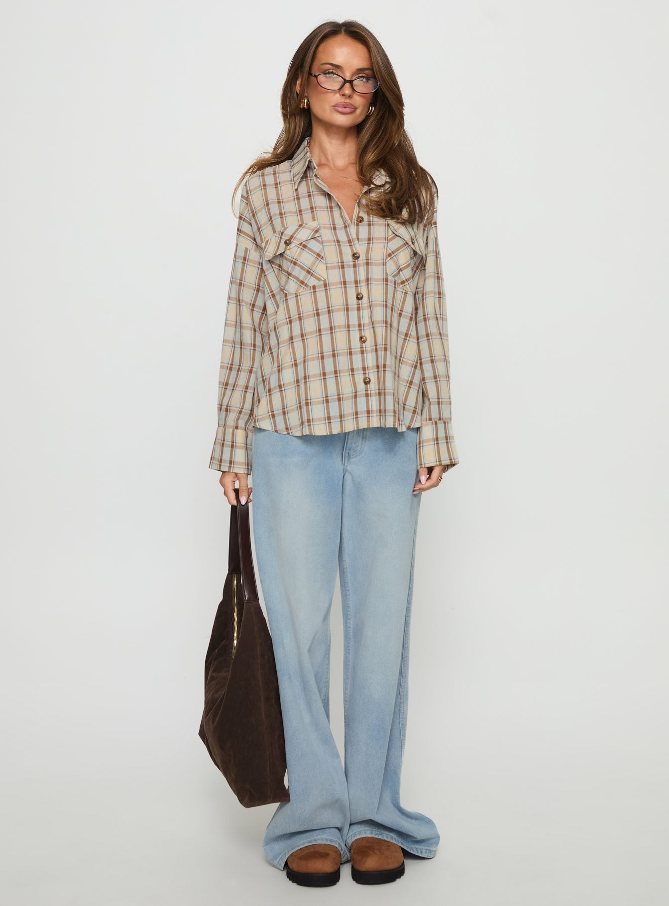 Sweet Summer Flannel Top Blue Check - Image 7