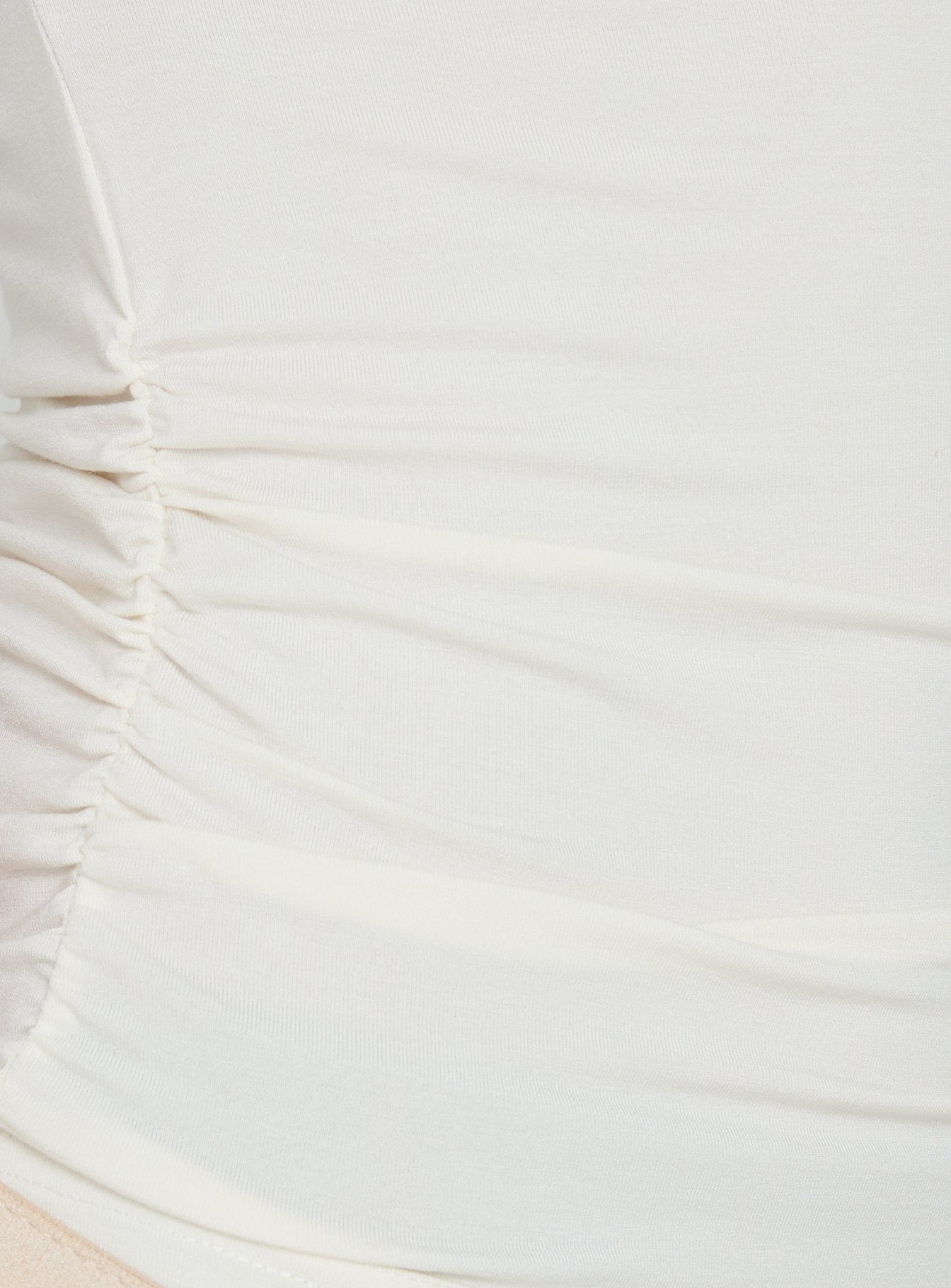 Luckiest Girl Off Shoulder Cinched Top Cream - Image 7
