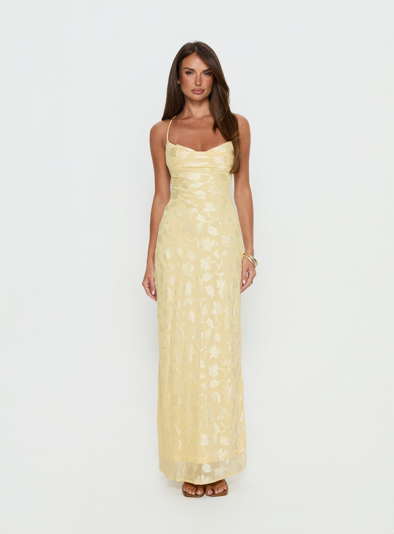 Celena Maxi Dress Lemon Burnout - Image 7