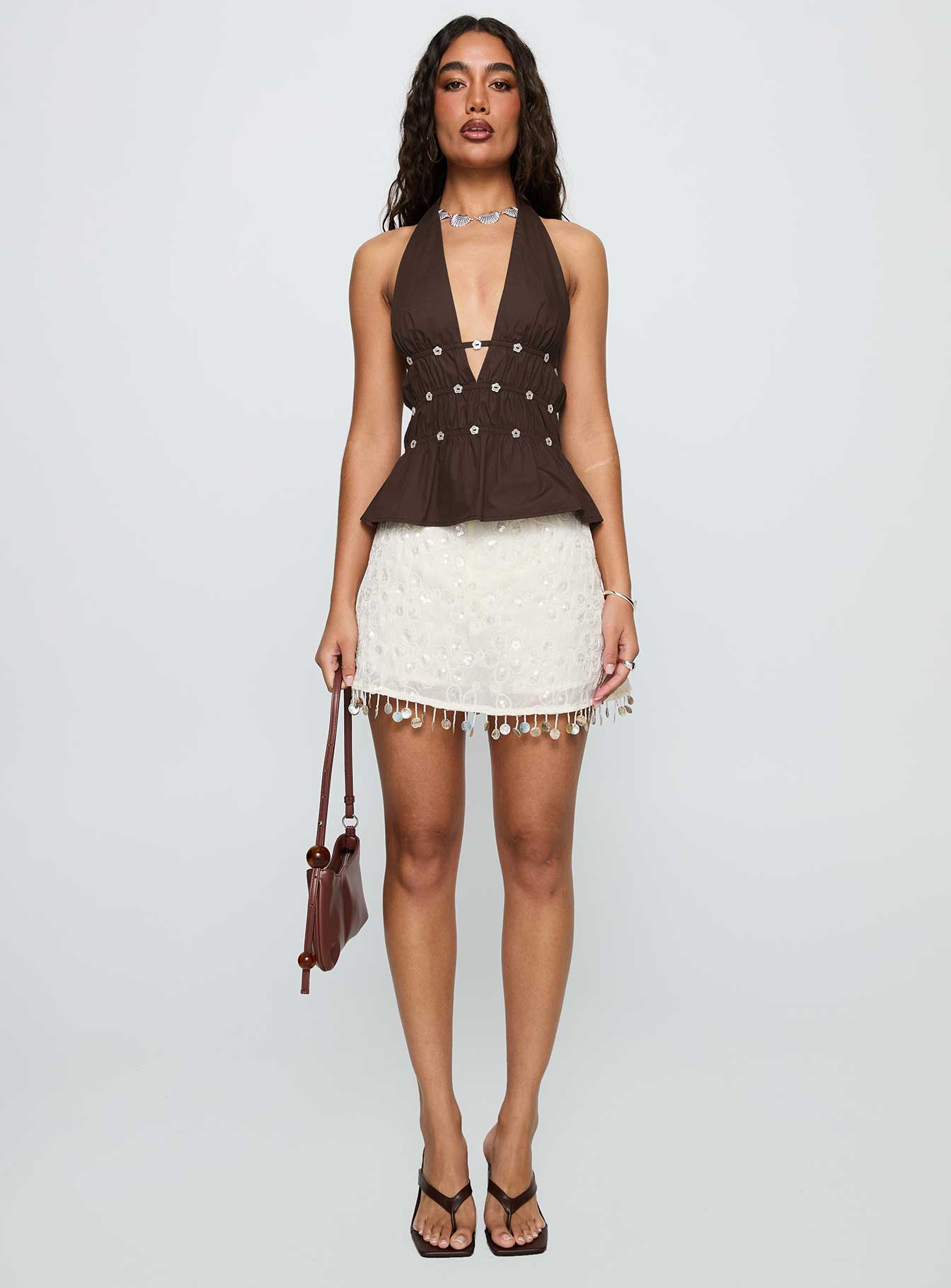 Movies End Halter Top Brown - Image 7