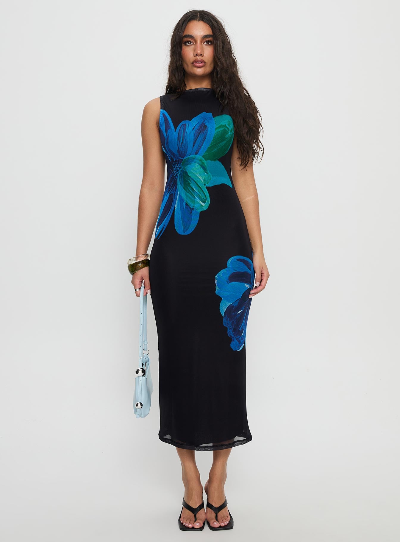 Fayola Maxi Dress Blue Floral - Image 7