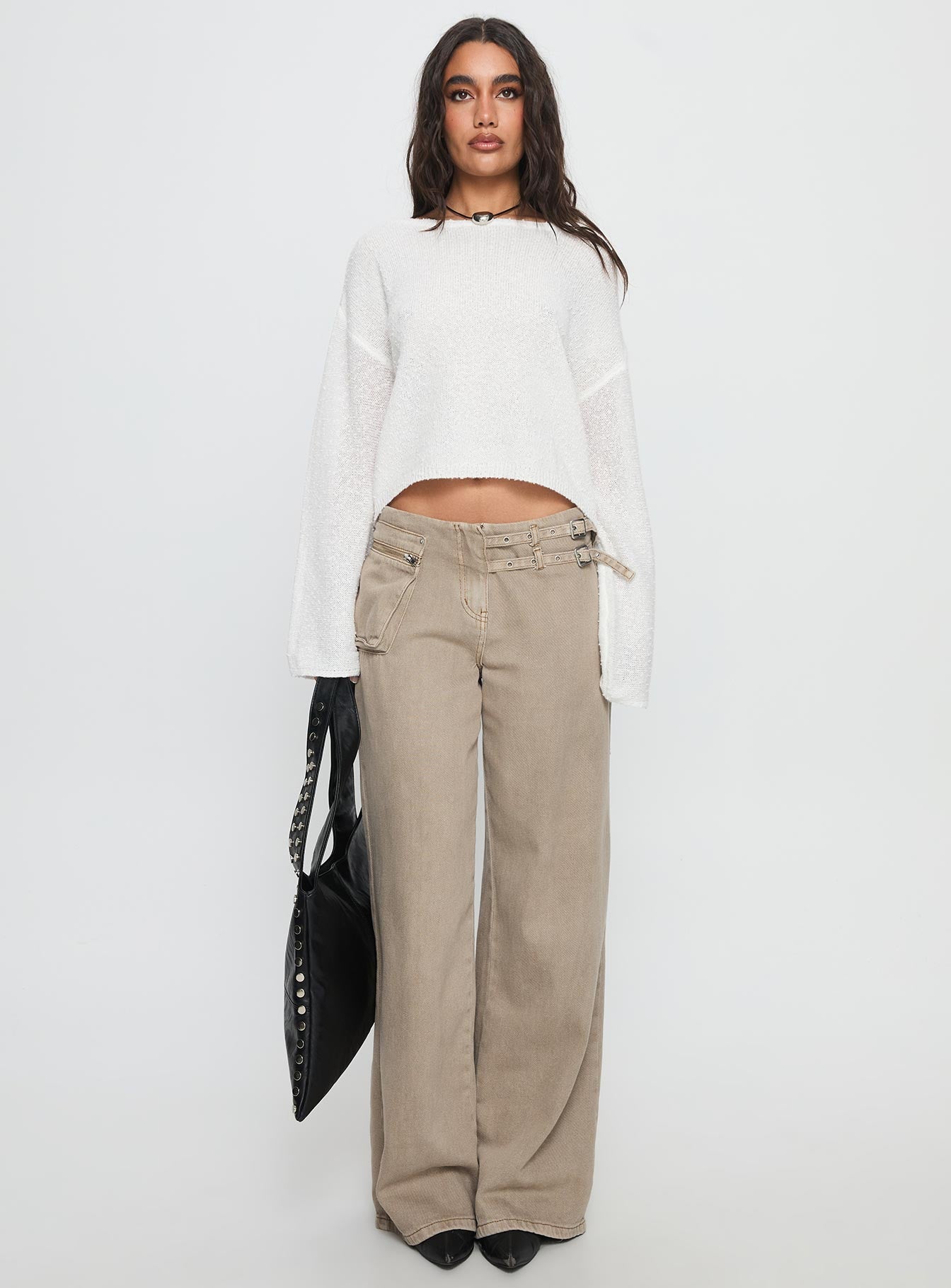 Riala Off Shoulder Knit Sweater White - Image 7