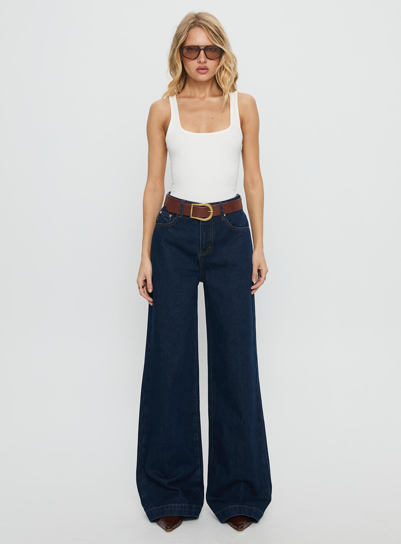 Goldie High Rise Wide Leg Jeans Indigo - Image 7