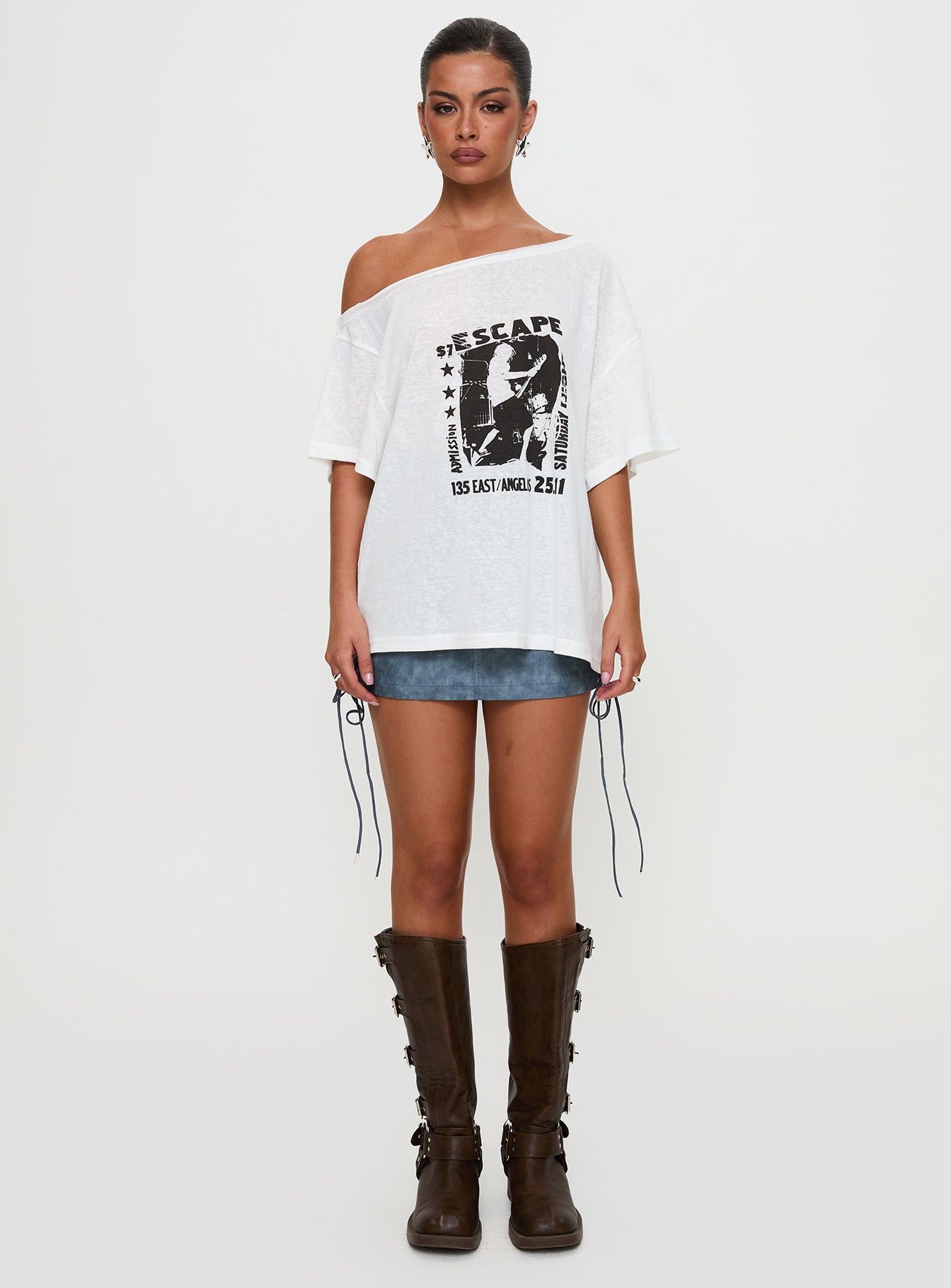Kippa Off The Shoulder Tee White - Image 10