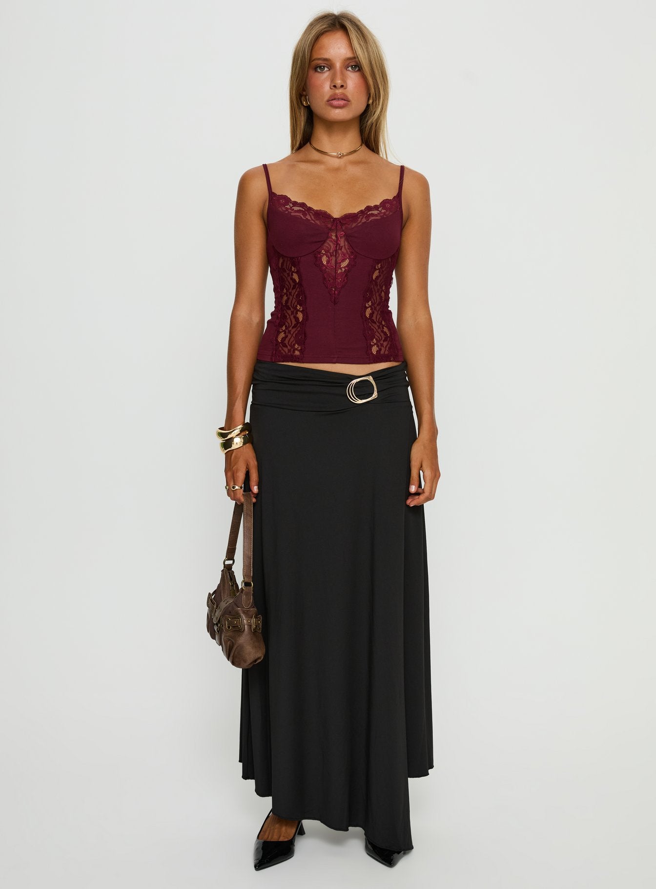 Rhiara Lace Trim Top Cherry - Image 6