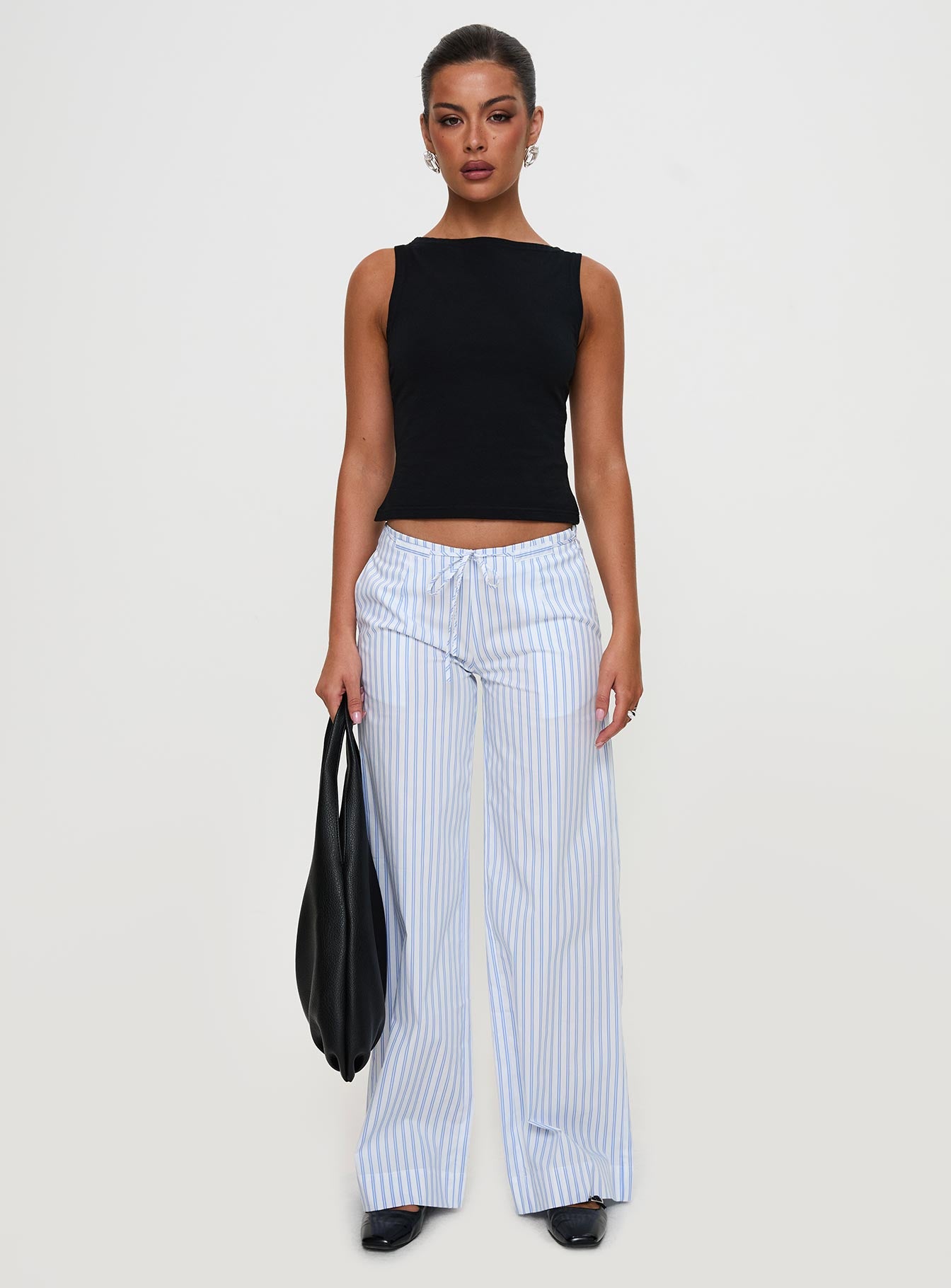 Collied Low Rise Pants Blue / White Stripe - Image 10