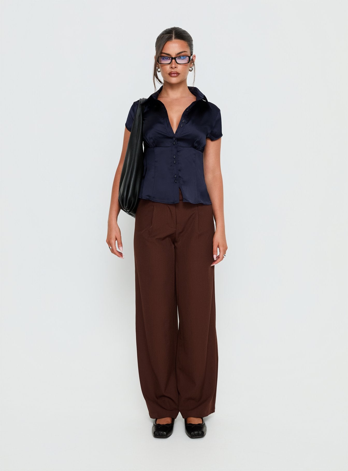 Alys Cut Out Straight Leg Pant Brown - Image 6