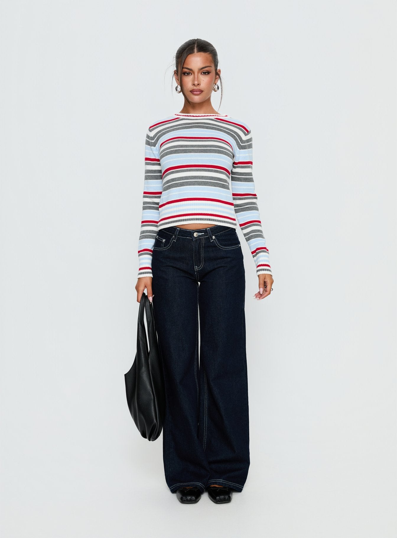Briette Long Sleeve Top Blue / Red Stripe - Image 6